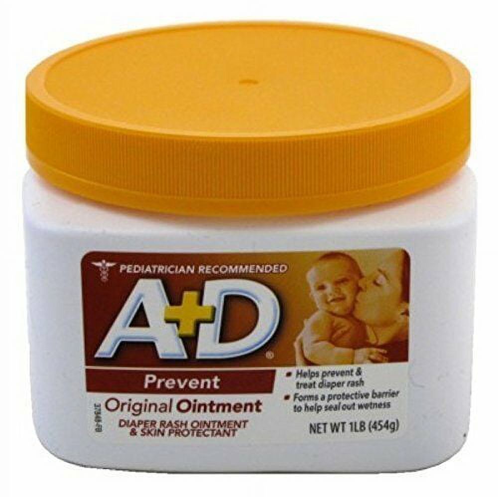 A+D Diaper Rash & Skin Protectant Prevent Original Ointment, 16oz, 6-Pack A+D