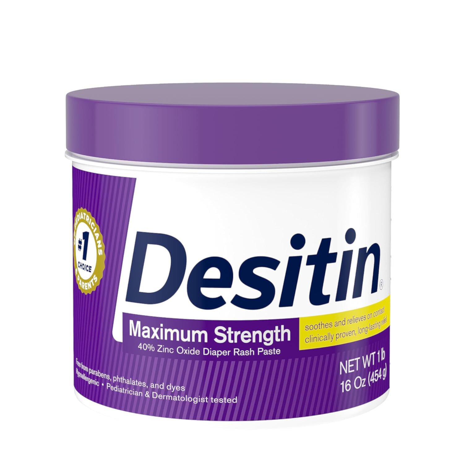 Desitin Maximum Strength Baby Diaper Rash Cream with 40% Zinc Oxide for Treatment, Relief & Prevention, Hypoallergenic, Phthalate- & Paraben-Free Paste, 16 oz Desitin