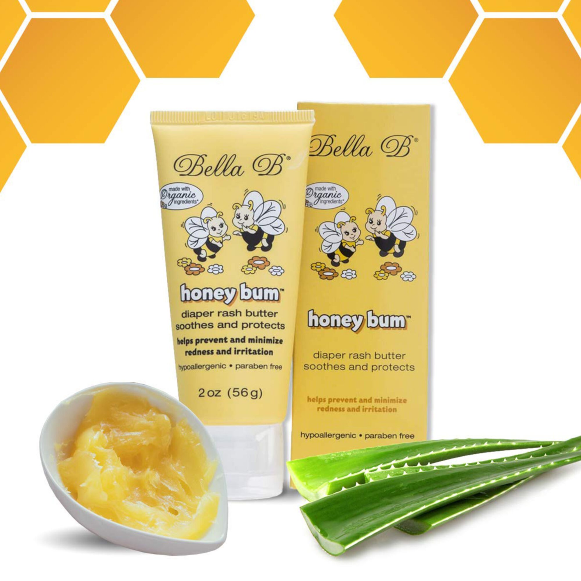 BELLA B Honey Bum Diaper Rash Butter 2 oz - Bum Bum Cream - Organic Diaper Rash Cream - Baby Rash Cream - Baby Cream Diaper Rash - Baby Diaper Rash Cream - Organic Diaper Cream - Natural Diaper Cream Bella B Naturals