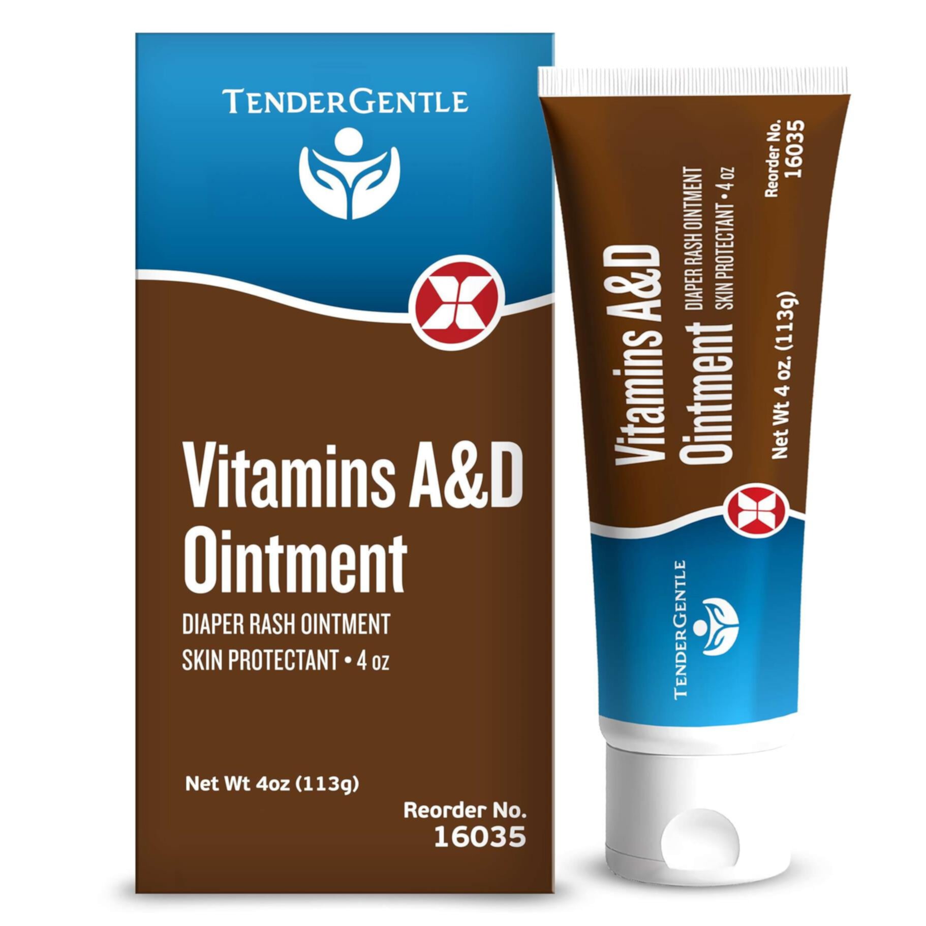 Tender Gentle Vitamin A&D Ointment for Baby Diaper Rashes - 4 oz of A and D Ointment for Adults, Seniors, and Babies - 2 Pack Tender Gentle