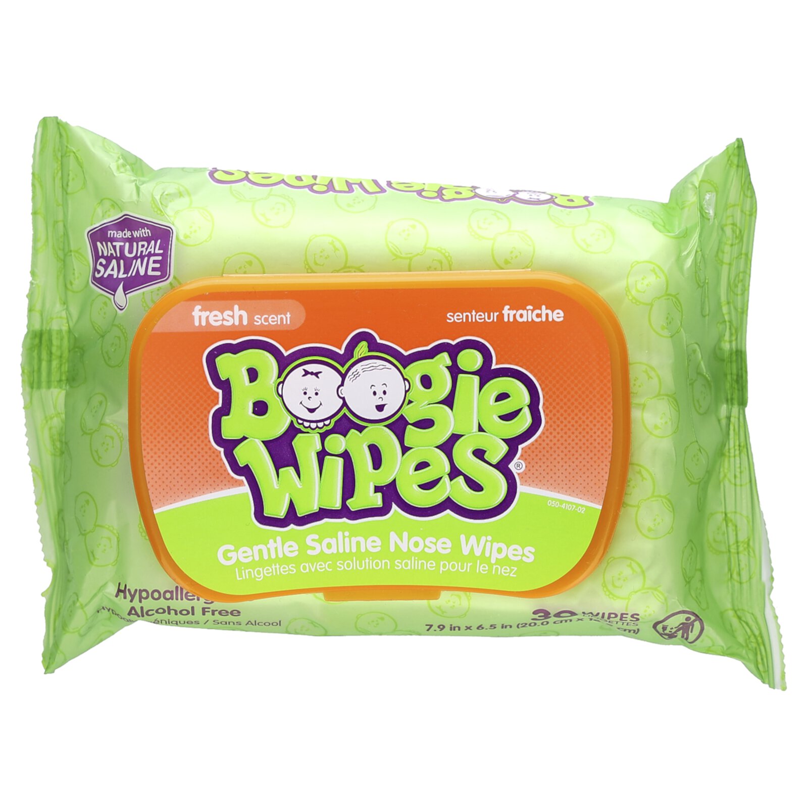 Boogie Wipes Natural Saline Nose Wipes, Fresh Scent, 30 Ct Boogie Wipes