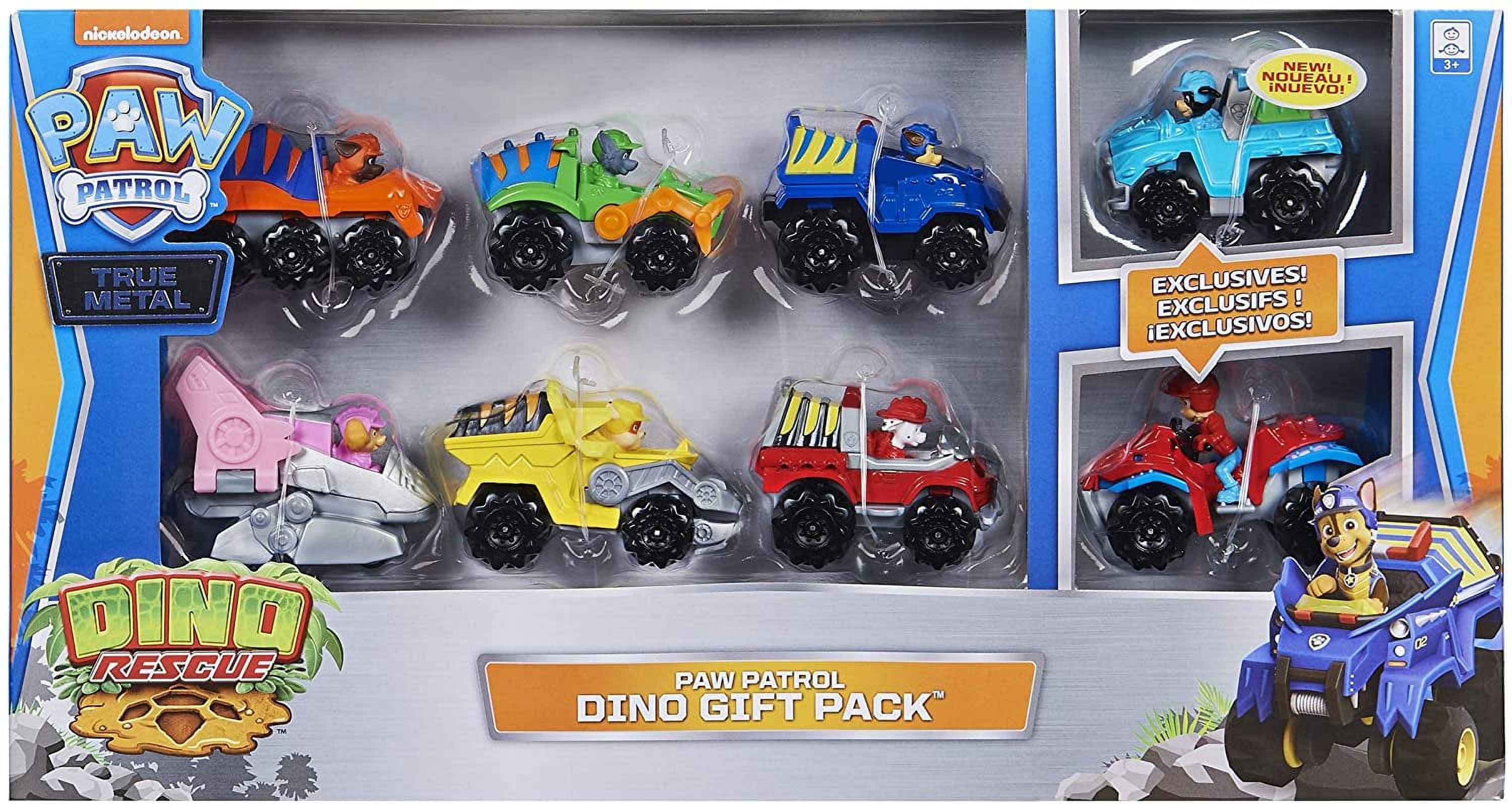 PAW Patrol, True Metal Dino Rescue Gift Pack of 8 Collectible Die-Cast Vehicles, 1:55 Scale Paw Patrol