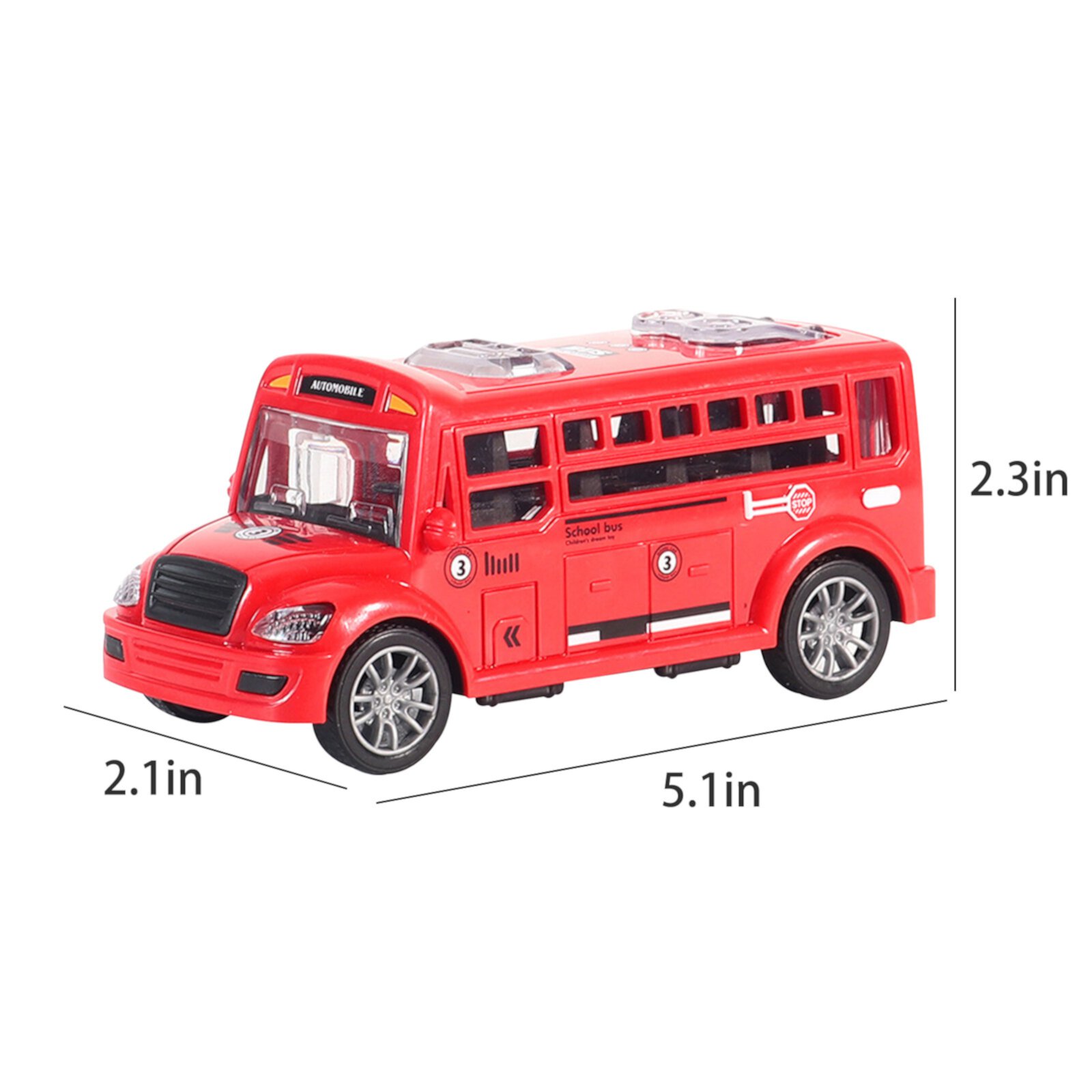 Lksixu School Bus Toys, Educational Toddler Toys 1/16 Scale Die Cast Plastic Car Model Toy Pull Back Inertia Vehicles Toys with Openable Door, Friction Powered Baby Bus Gifts for Age 3+ Kids Boys Lksixu