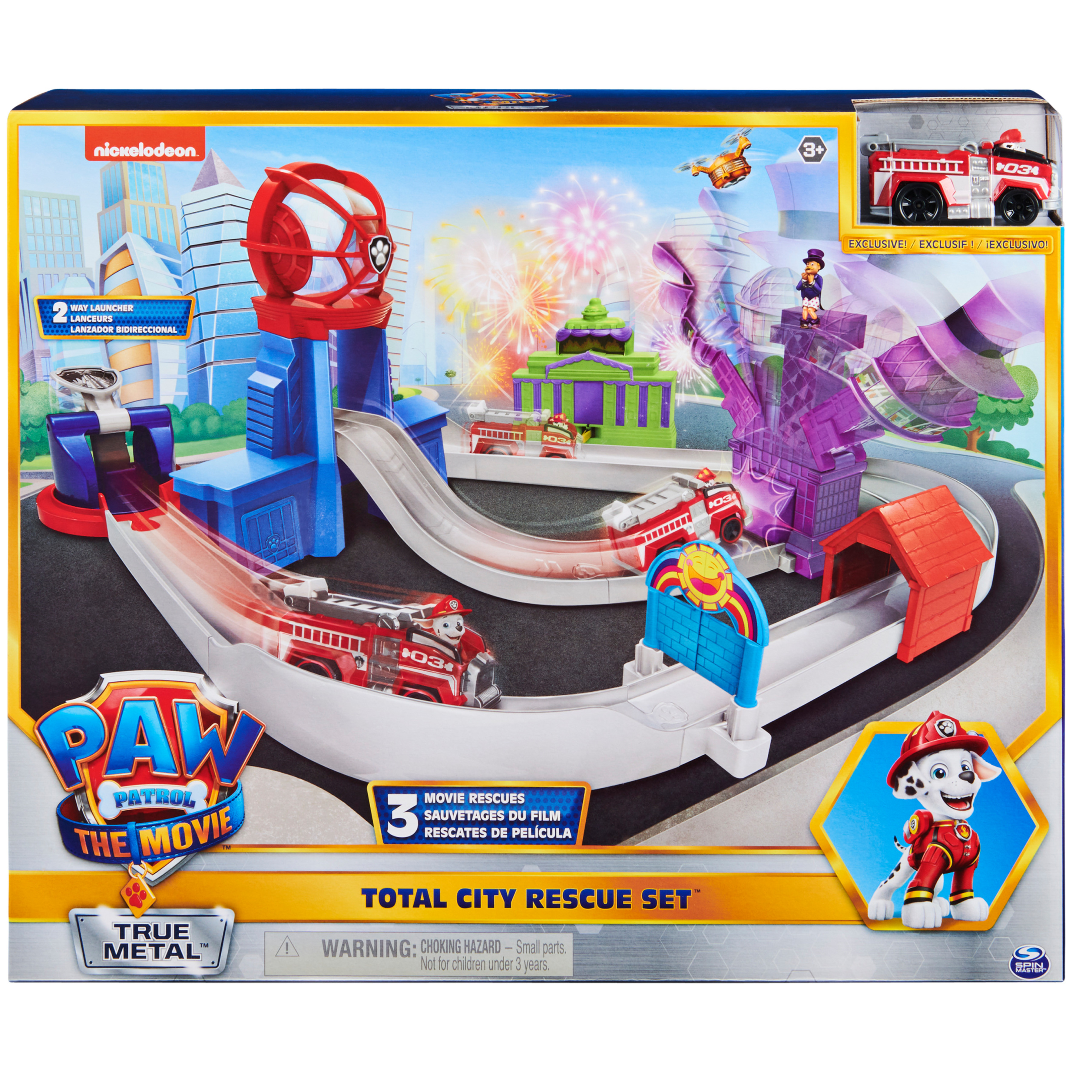 PAW Patrol, True Metal Total City Rescue Vehicle Playset, 1:55 Scale, For Ages 3 and up Paw Patrol