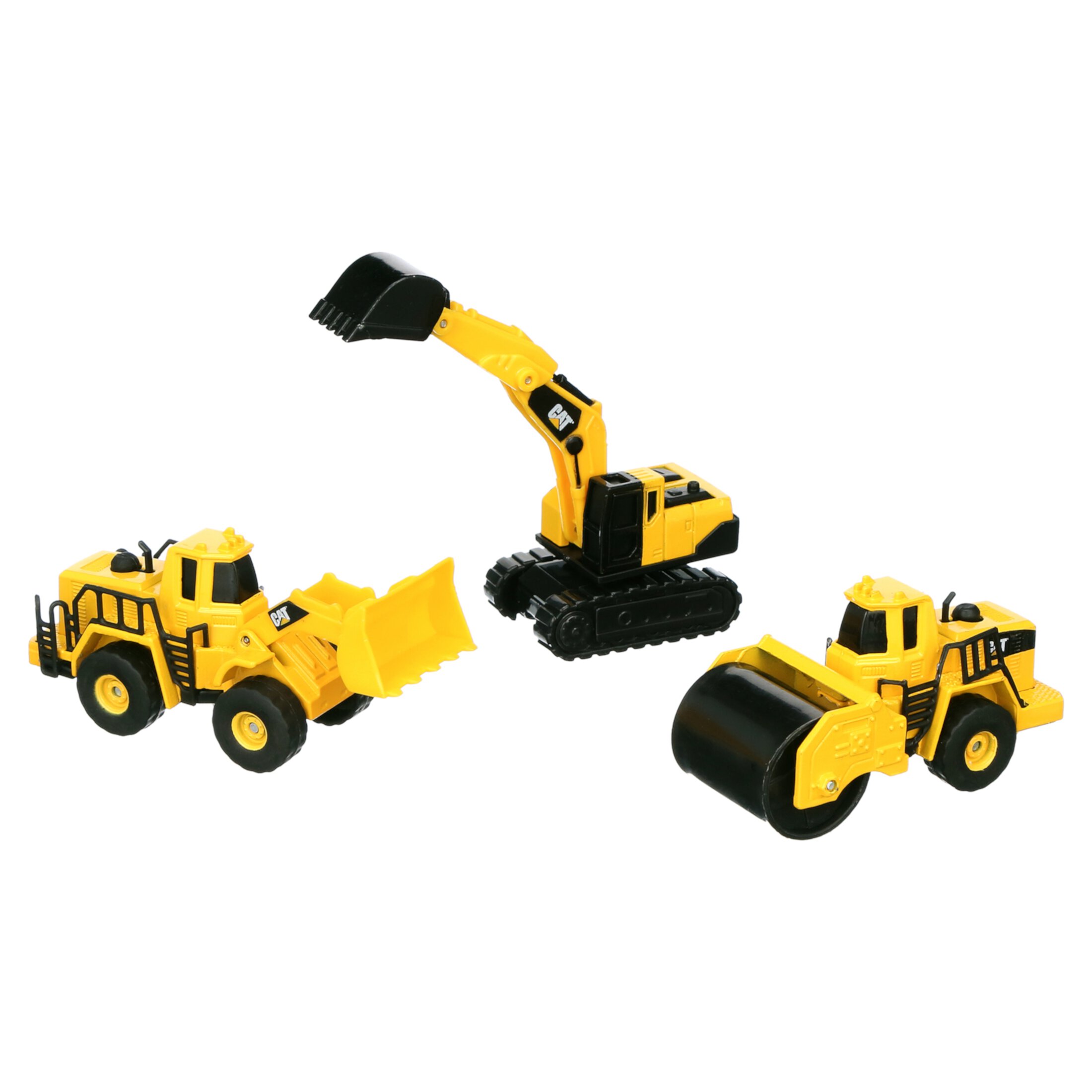 CAT Die Cast Toy Includes Wheel Loader, Excavator and Steam Roller Construction Vehicle Playset (3 Pieces) CAT