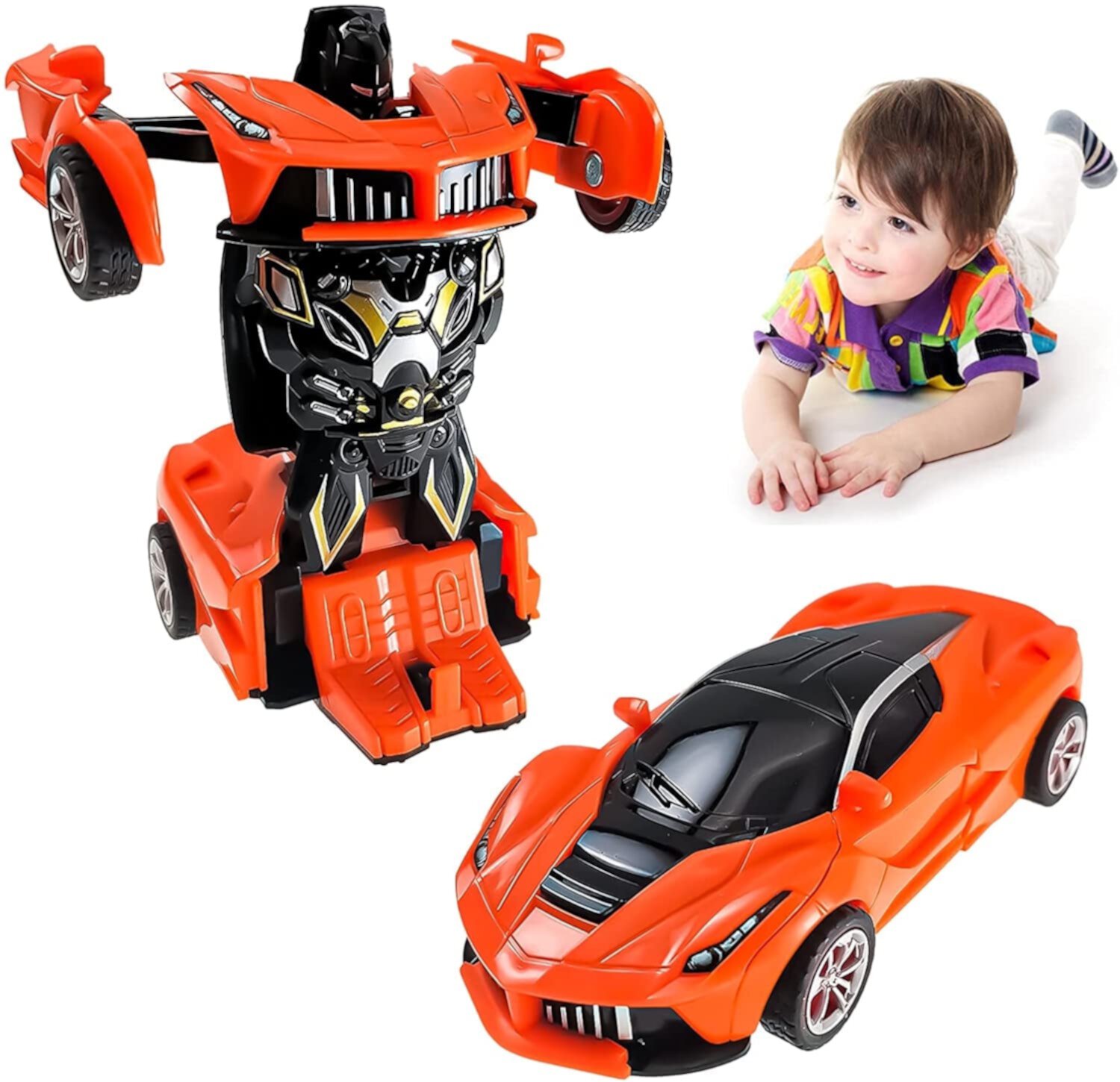 Toy Cars for 2-7 Year Old Boys, Transforming Toys Cars for 3 Year Old Boys and Toddlers, Robot Cars Toys for 4 Year Old Mykej