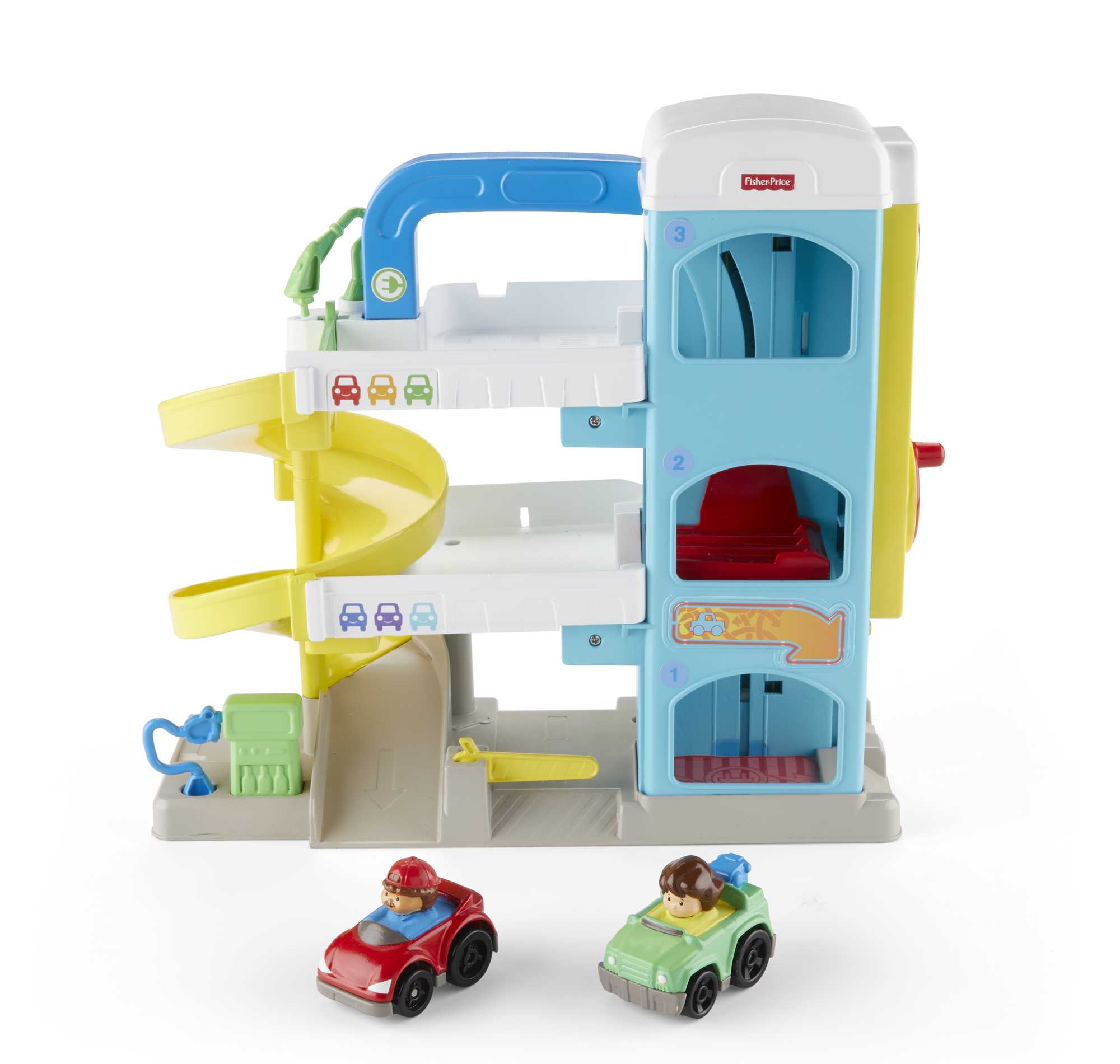 Fisher-Price Little People Helpful Neighbor’s Garage Toddler Playset with 2 Wheelies Cars Little People