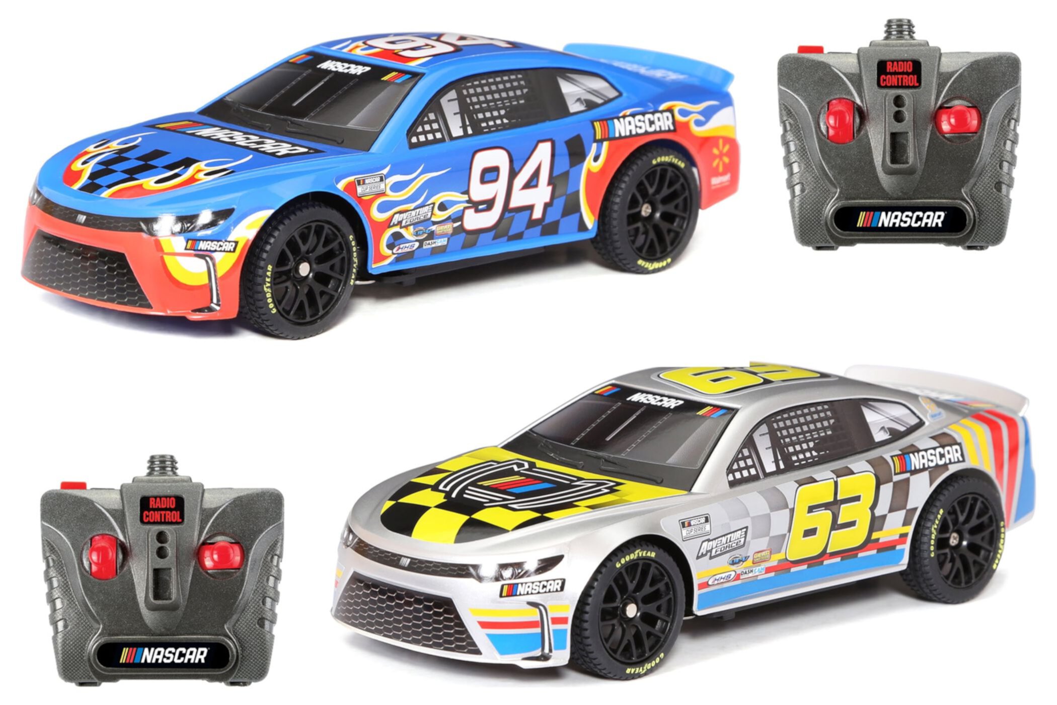 Adventure Force (1:24) NASCAR Battery Remote Control Silver/Multi Sports Car Race Set, 2423TP Child Adventure Force