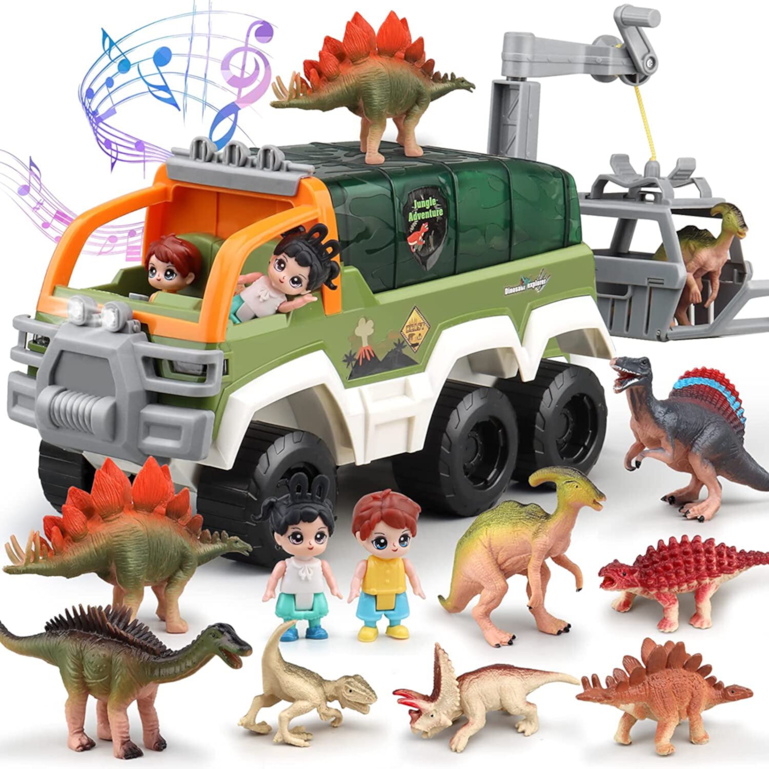 Dinosaur Car Truck Toys for Boys 3-6 Years with Music and Growl Preschool Toys Toddler Gifts for 3-6 Years Kids NETNEW