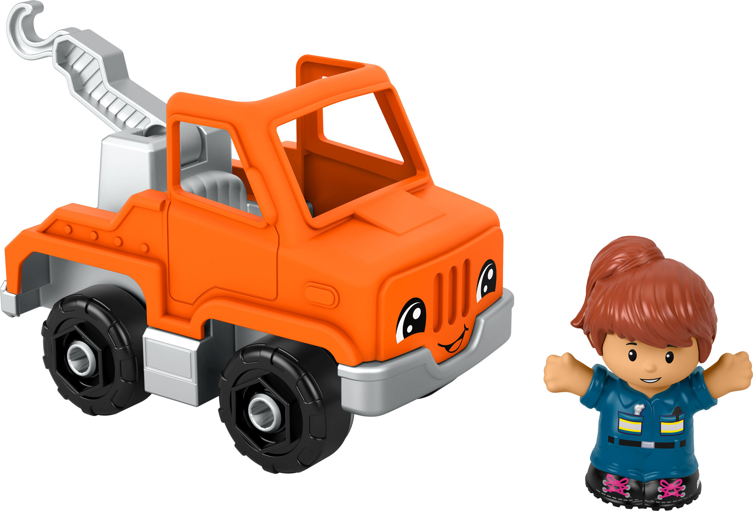 Fisher-Price Little People Help and Go Tow Truck & Figure Set for Toddlers, 2 Pieces Little People