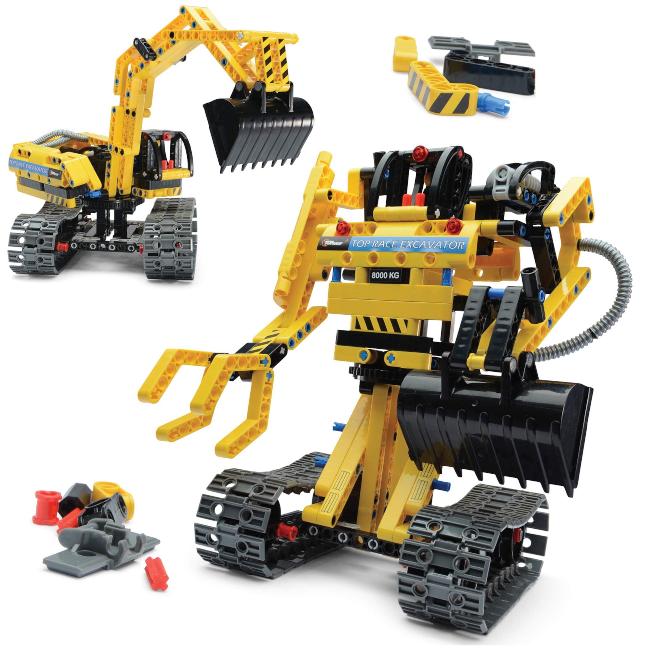 Top Race Stem Building Toys Building Set stem Kits for Boys Gift Toys for Boys Ages 6-14 Year Old and up, 2 in 1 Model Set Excavator Toy and Robot Toy 342 Pieces Top Race