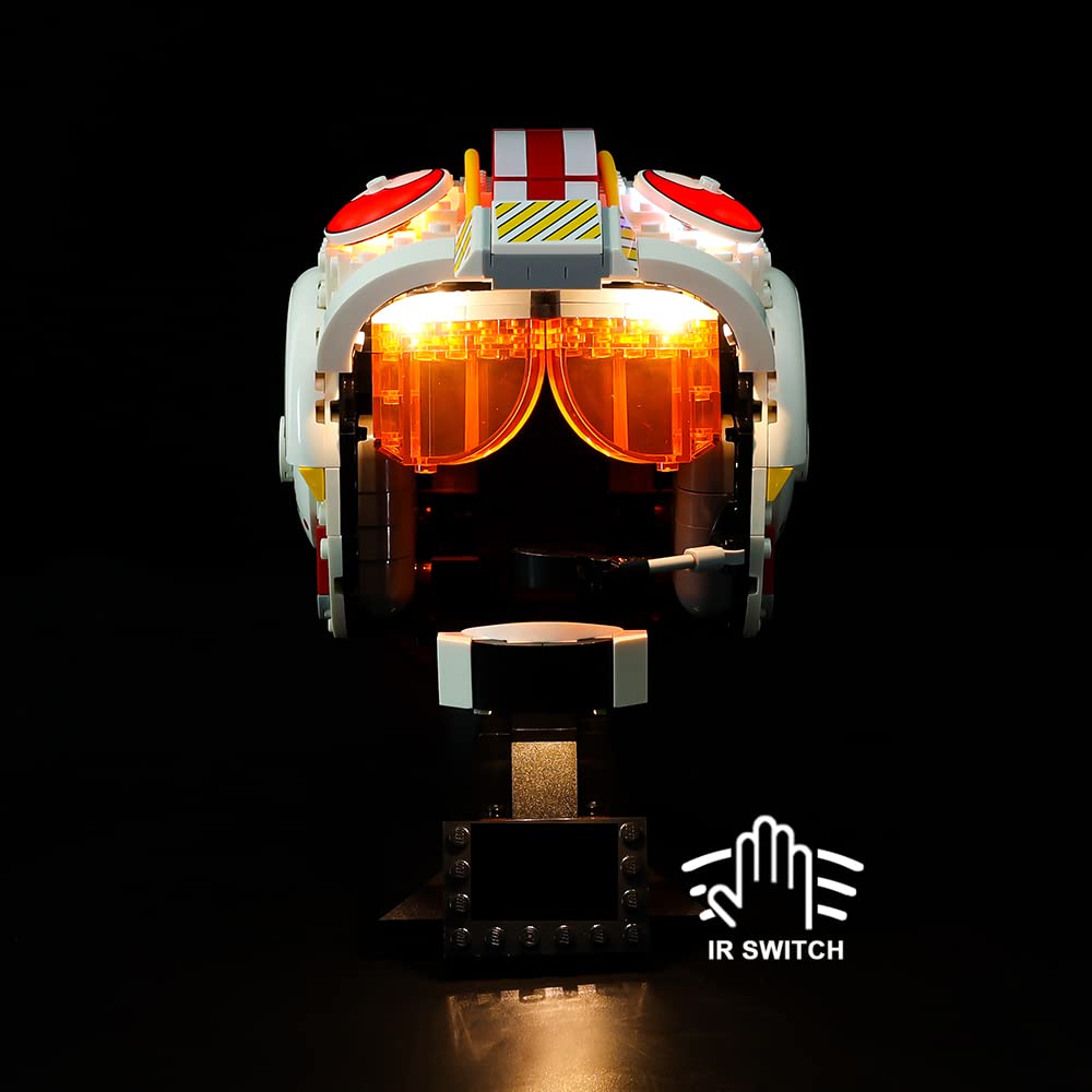 Kyglaring LED Lighting Kit Designed for Lego Star Wars Luke Skywalker (Red Five) Helmet 75327 Building Model Kit - No LEGO Set (Standard Version) KYGLARING