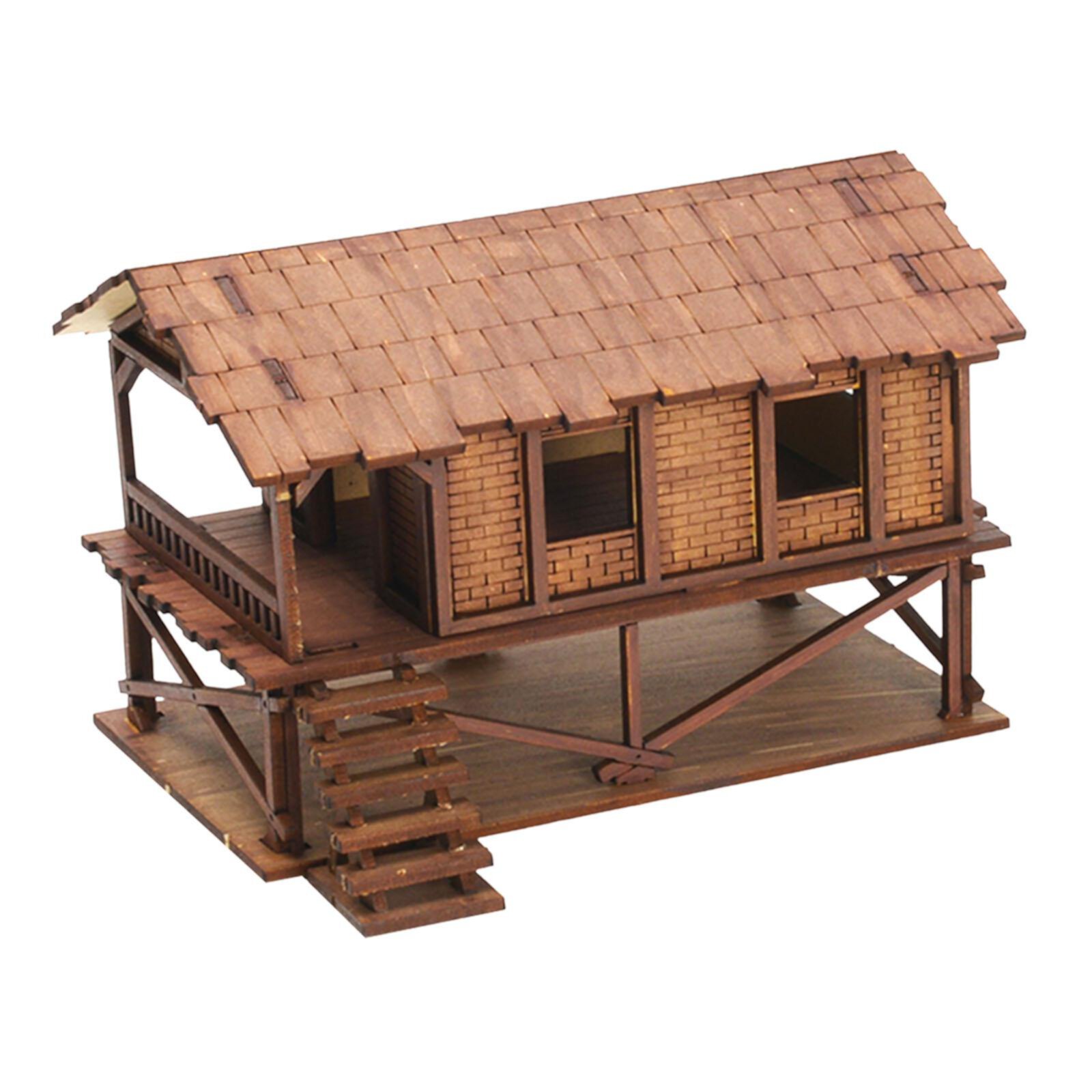 Kokiya 1/72 Models House Unpainted DIY Wooden House Assemble DIY Projects Accessory G Kokiya