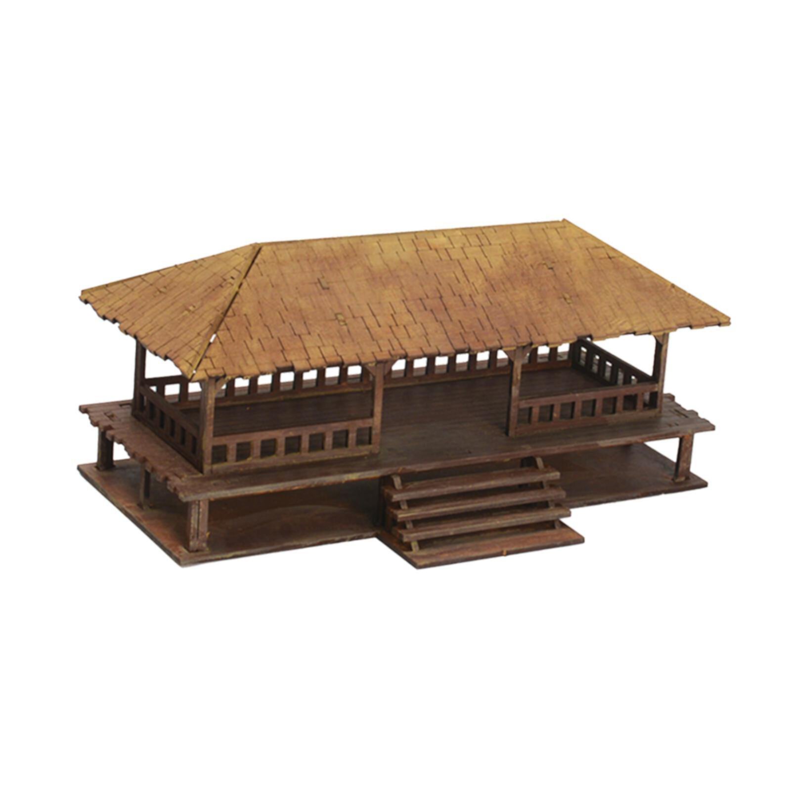 Kokiya 1/72 Models House Unpainted DIY Wooden House Assemble DIY Projects Accessory C Kokiya