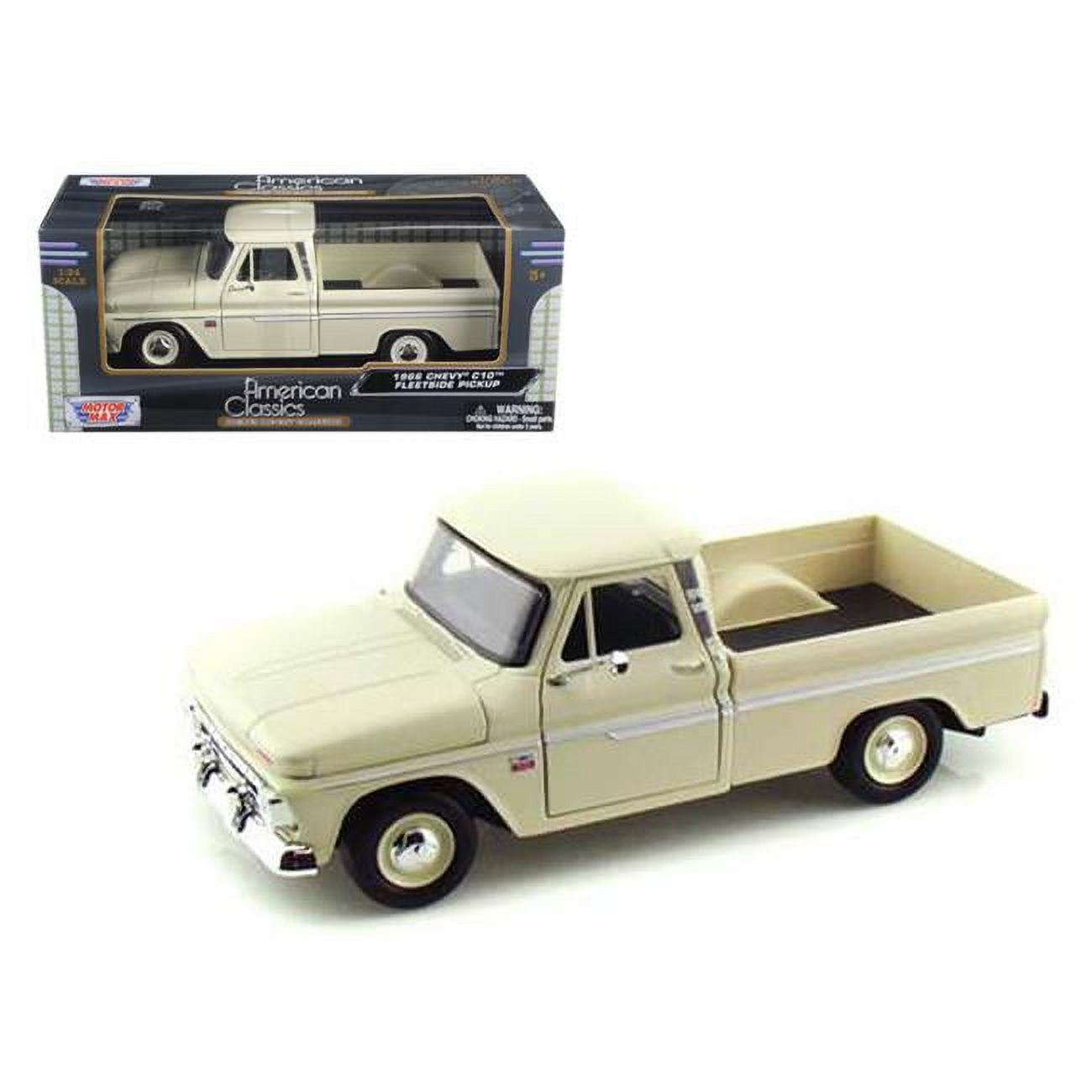 Модель автомобиля 1966 Chevrolet C10 Fleetside, масштаб 1:24, металлическая, с открывающимися дверями Motormax