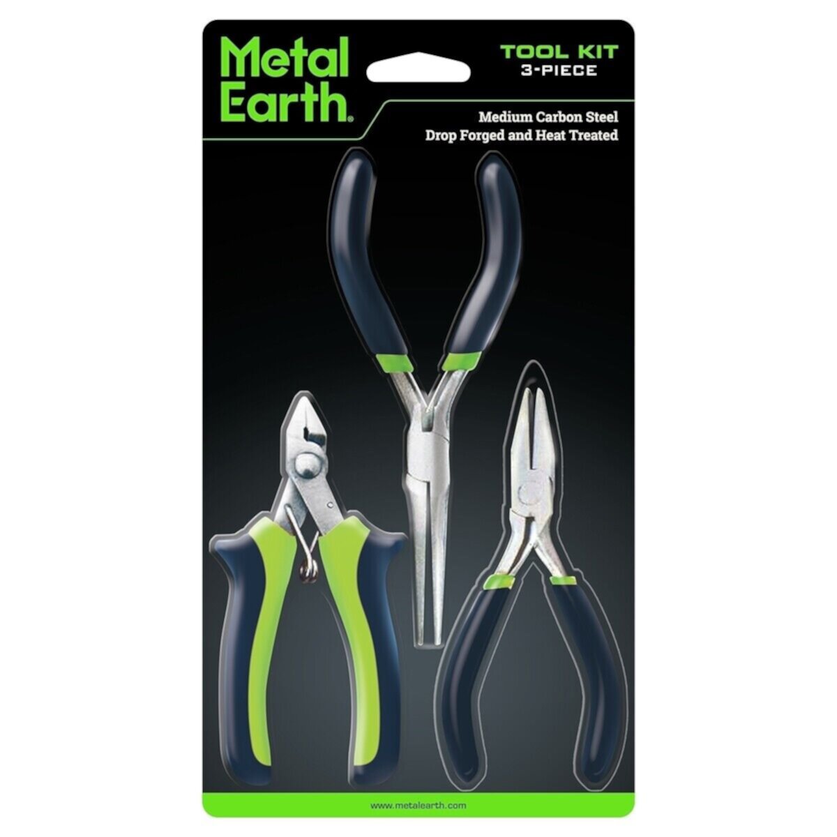 Fascinations 3-Piece Metal Earth Tool Kit, Includes Clipper Flat Nose and Needle Nose Pliers Fascinations