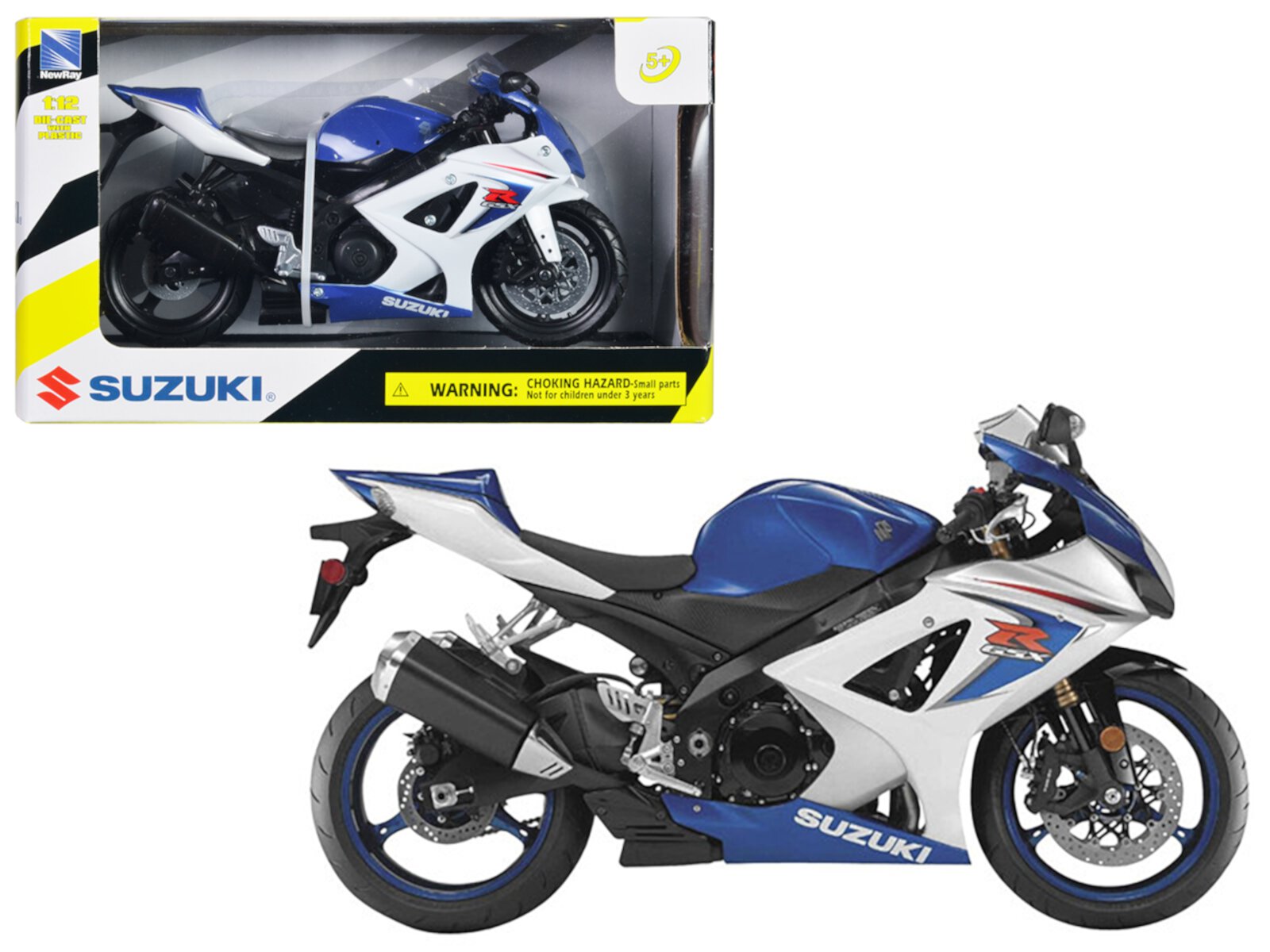 2008 Suzuki GSX-R1000 Blue Bike Motorcycle 1/12 by New Ray New Ray Toys