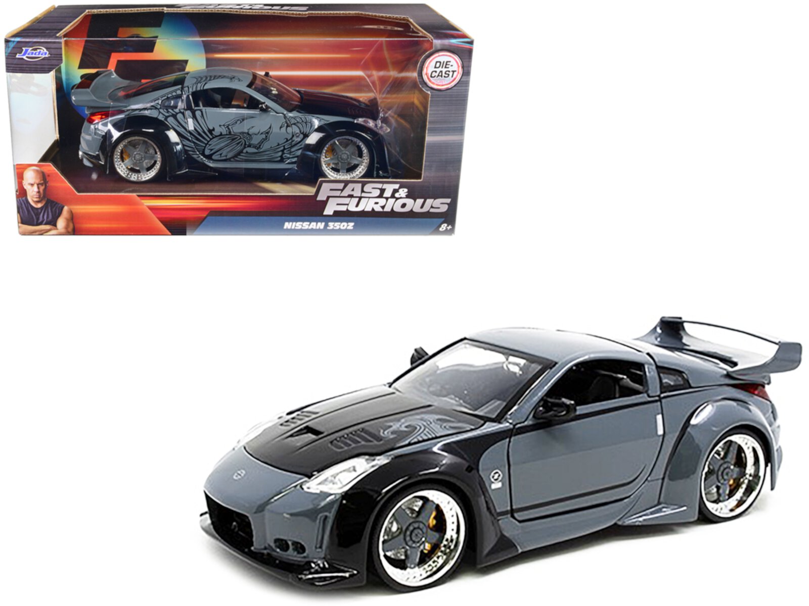 Jada Toys Black D.K.'s Nissan 350Z Fast & Furious Diecast Car Play Vehicle JADA TOYS