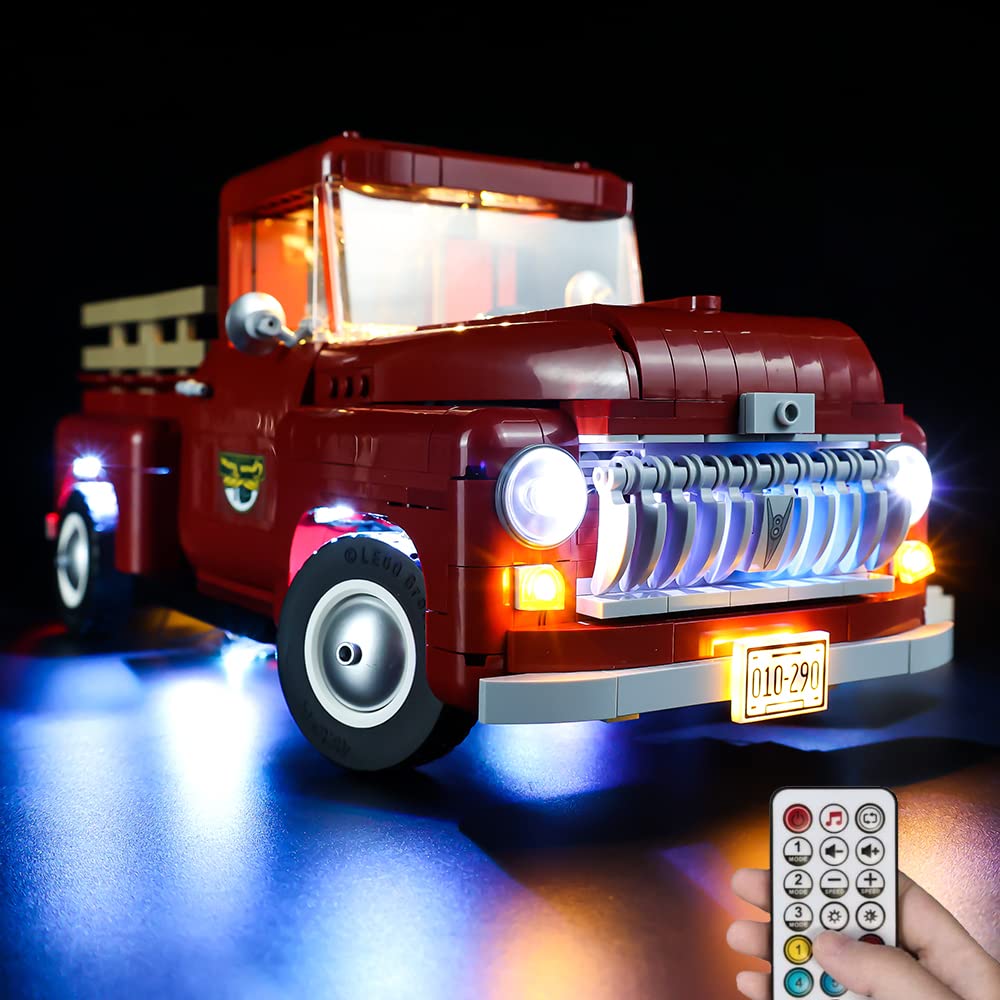 Kyglaring LED Lighting Kit for Legos Creator Pickup Truck 10290 and Lights Set Compatible with Vintage 1950s Pickup Truck Building Kit - Not Model (RC Version) KYGLARING