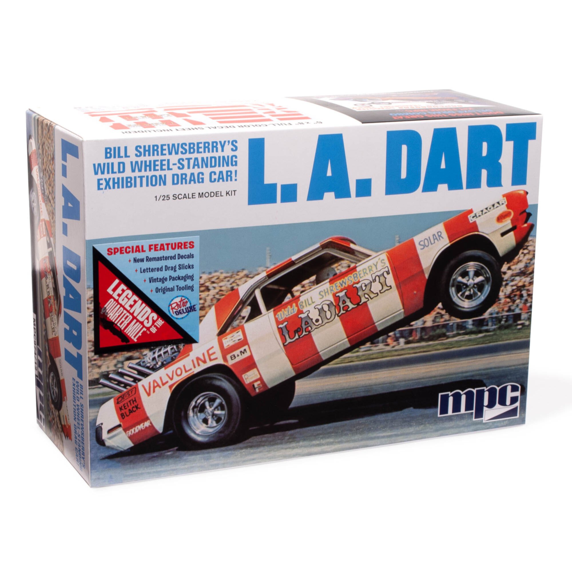 MPC: 1:25 Scale Model Kit - L.A. Dart Wheelstander - 68+ Parts - Skill Level 2, Authentic Vehicle Building Kit, Replica Classic Car, Age 14+ MPC