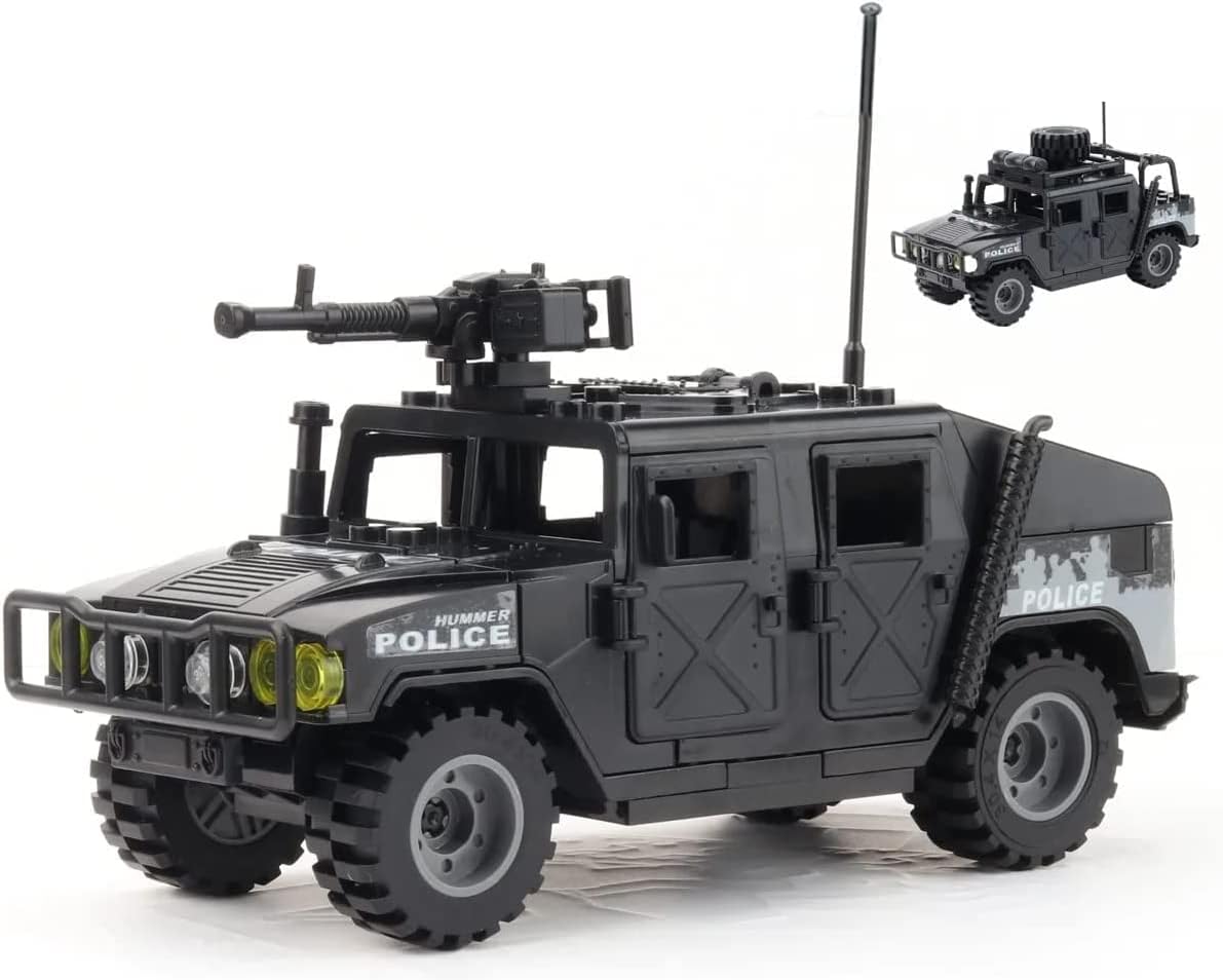 Building Block Military Vehicle Building Toy SWAT Army Car Building Kits Battle Brick, Car Model with 6 Soldier Mini Figures,Building Block Toys Gifts for Boys Generic