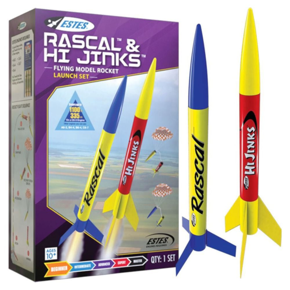 Estes Rascal & HiJinks Flying Model Rocket Launch Set Estes