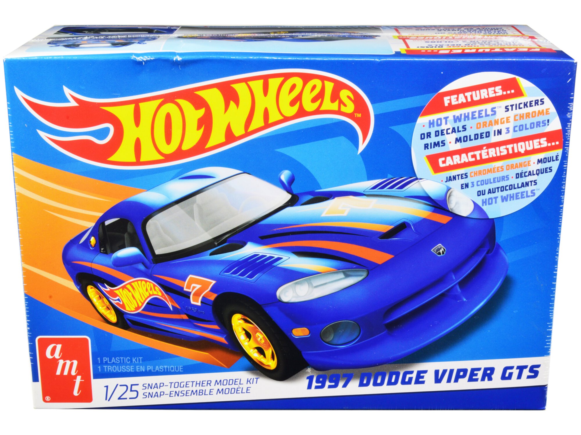 Skill 1 Snap Model Kit 1997 Dodge Viper GTS "Hot Wheels" 1/25 Scale Model by AMT AMT