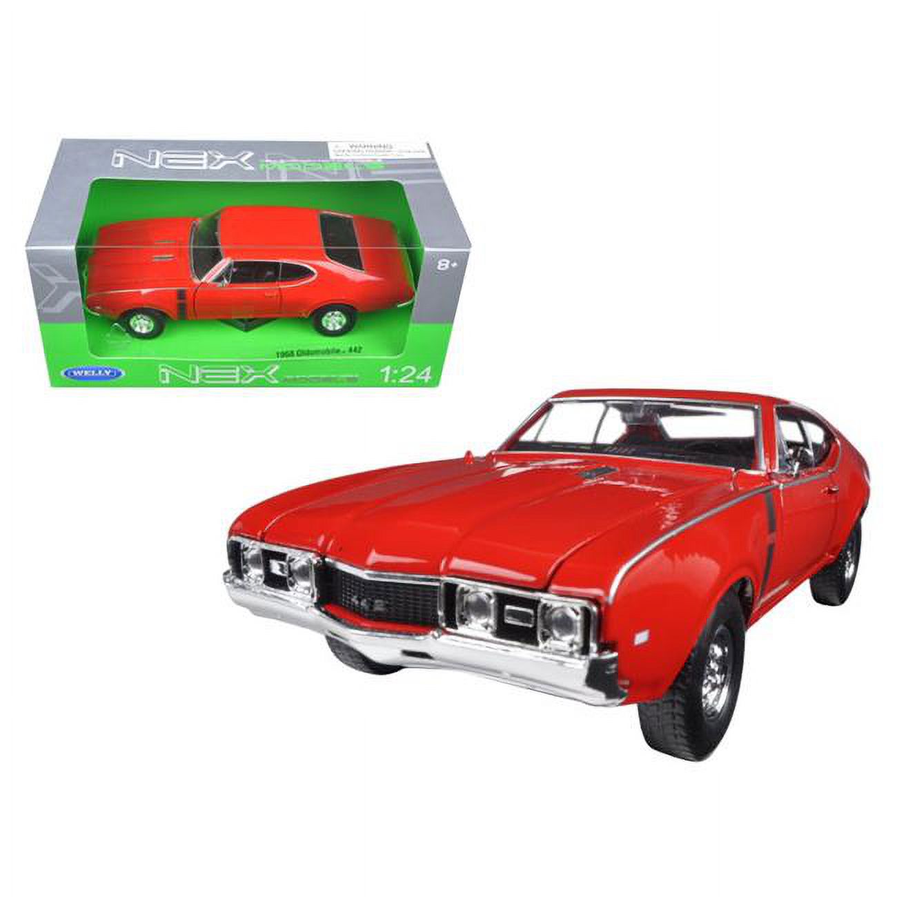 1968 Oldsmobile 442 Red 1/24 Diecast Model Car by Welly Welly