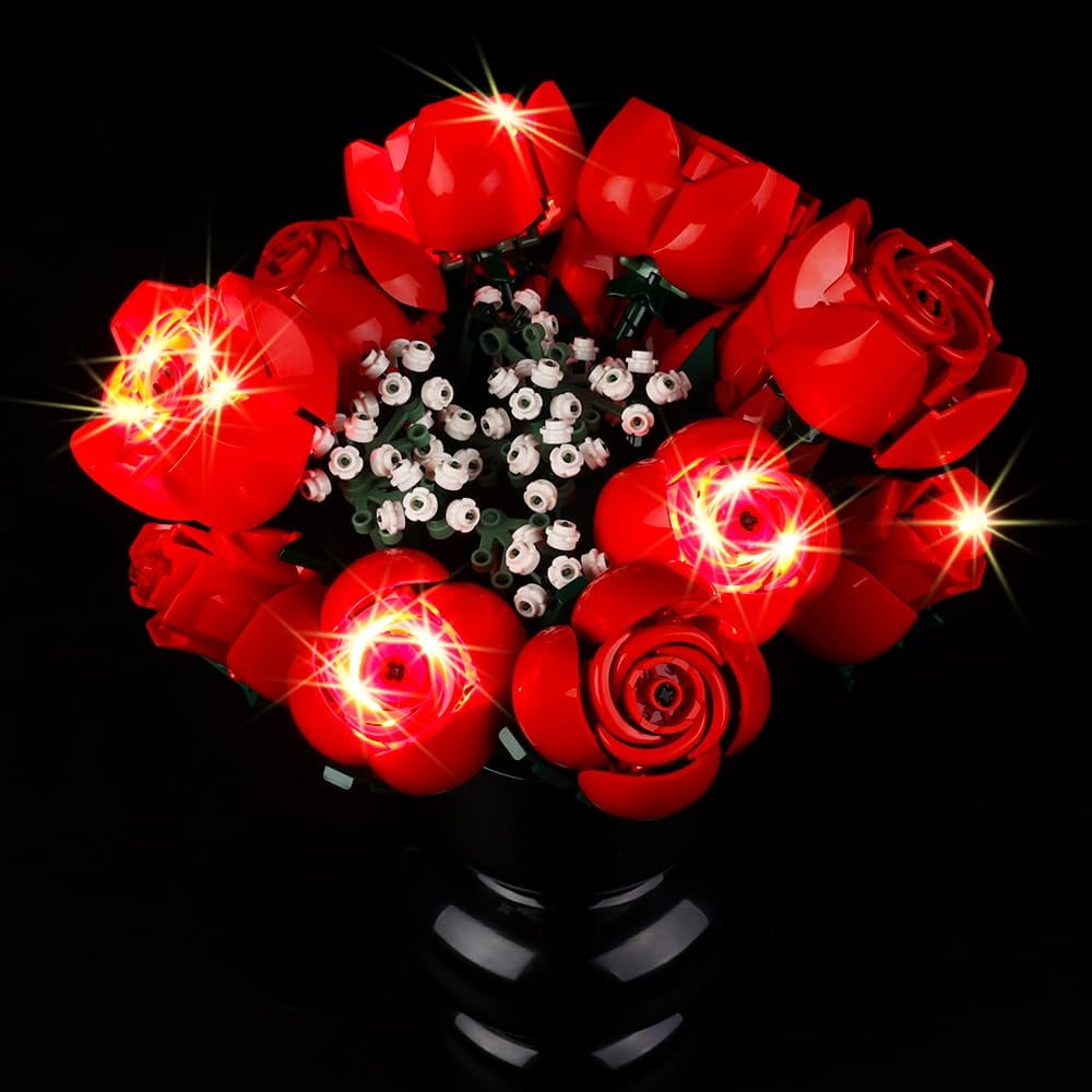 LED Light Kit for Lego Rose 10328 Artificial Plants Set, Decoration Lights Build a Gift for Her or Him for Anniversary and Valentine’s Day(No Model) KYGLARING