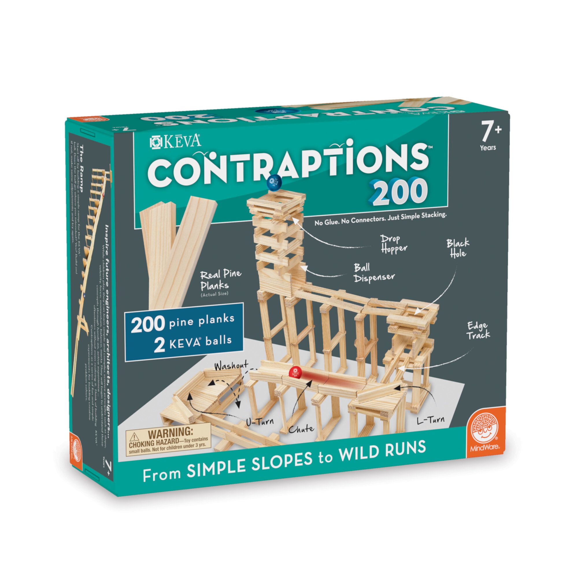 MindWare KEVA Contraptions: A Massive 200-Piece Plank Set for Endless Creative Building MindWare