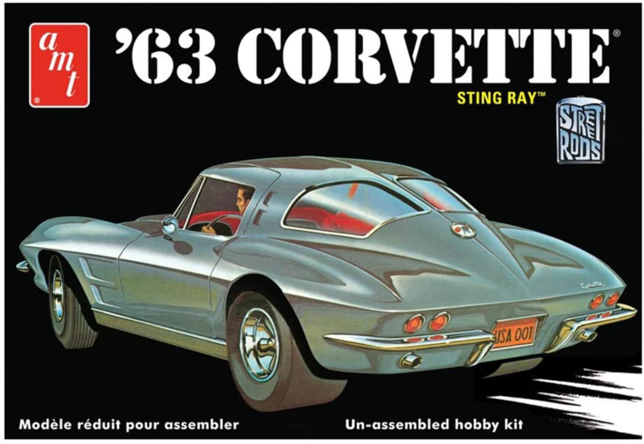 AMT 1:25 Scale 1963 Chevy Corvette Model Car (AMT861) AMT