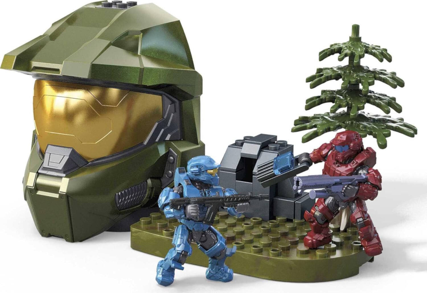 Mega Construx HALO Stockpile Master Chief Green Helmet Set 72pcs Mega