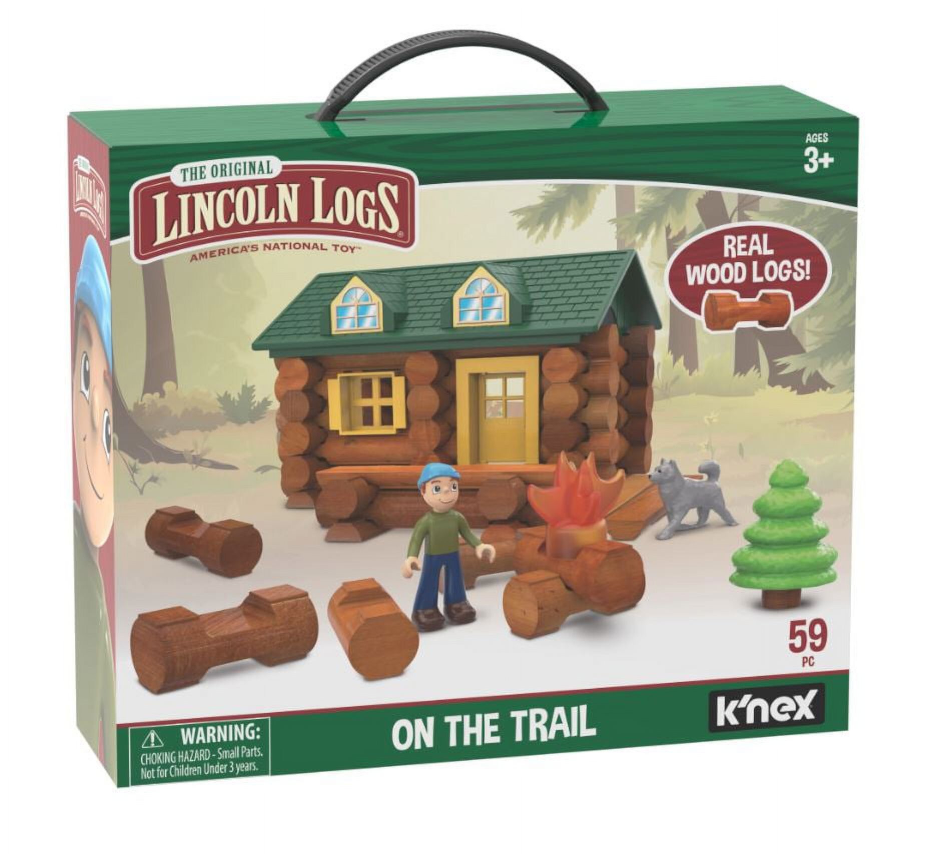 LINCOLN LOGS On the Trail - Real Wood Logs - 59 parts - Ages 3 and up Lincoln Logs