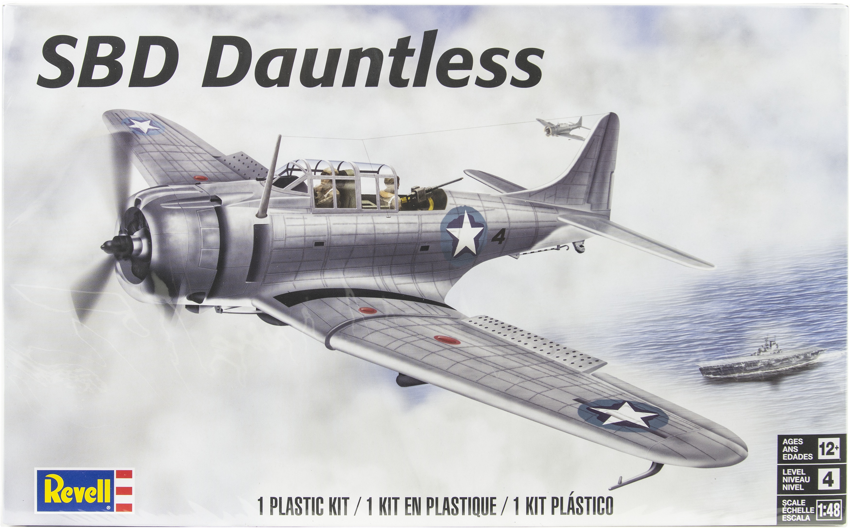 Модель для сборки из пластика SBD Dauntless 1:48, размеры 30 см x 19 см, для моделистов Revell