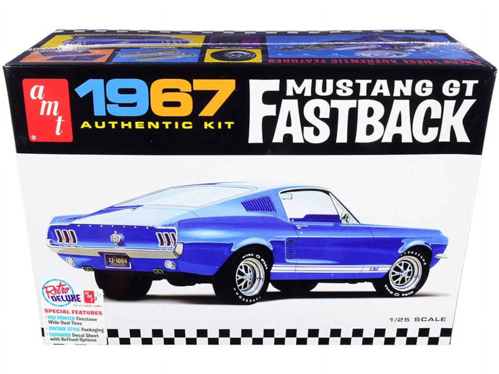 Skill 2 Model Kit 1967 Ford Mustang GT Fastback 125 Scale Model by AMT AMT1241 AMT