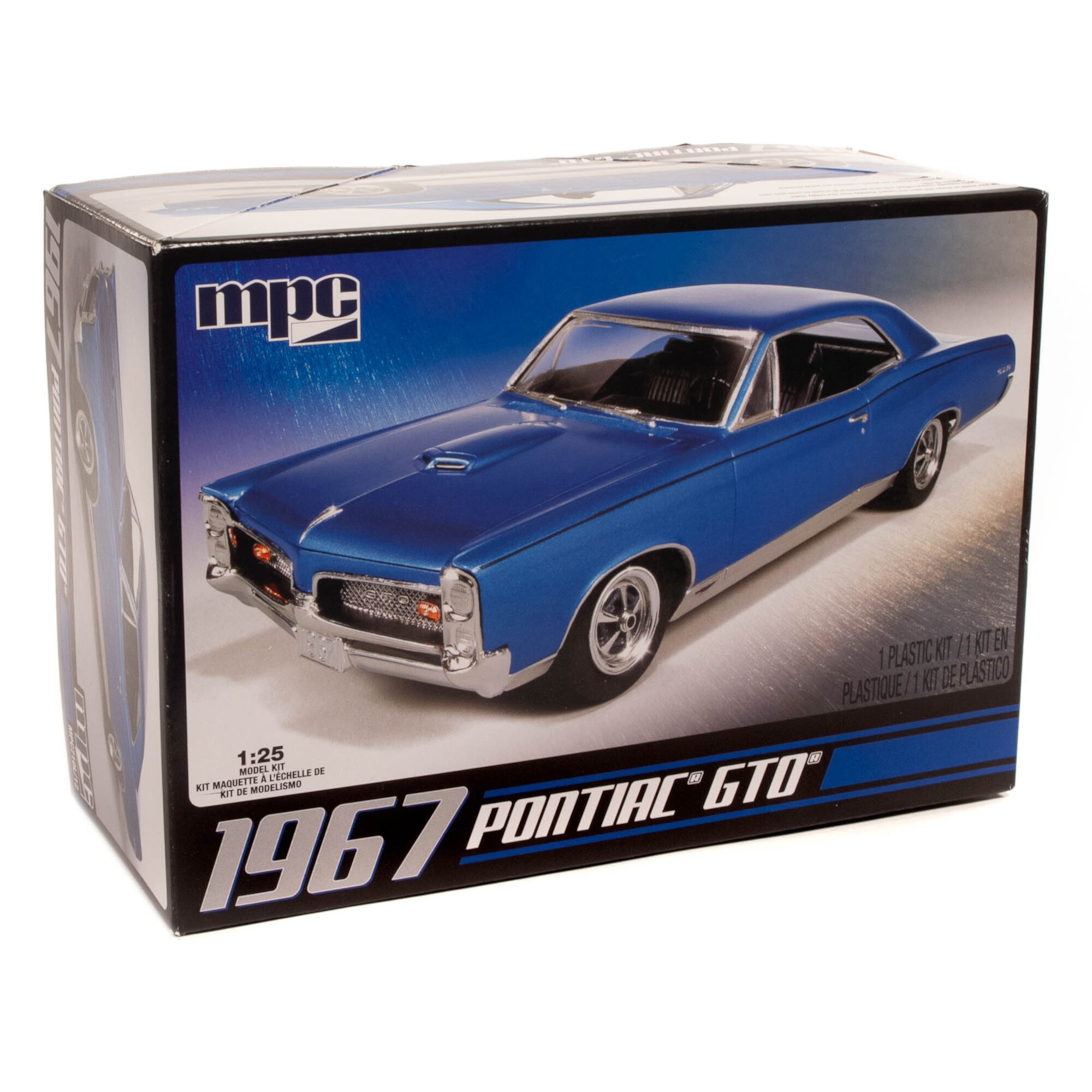 MPC: 1:25 Scale Model Kit - 1967 Pontiac GTO - Blue, 85+ Parts - Skill Level 2,  Vehicle Building Kit, Replica Classic Car, Age 14+ MPC