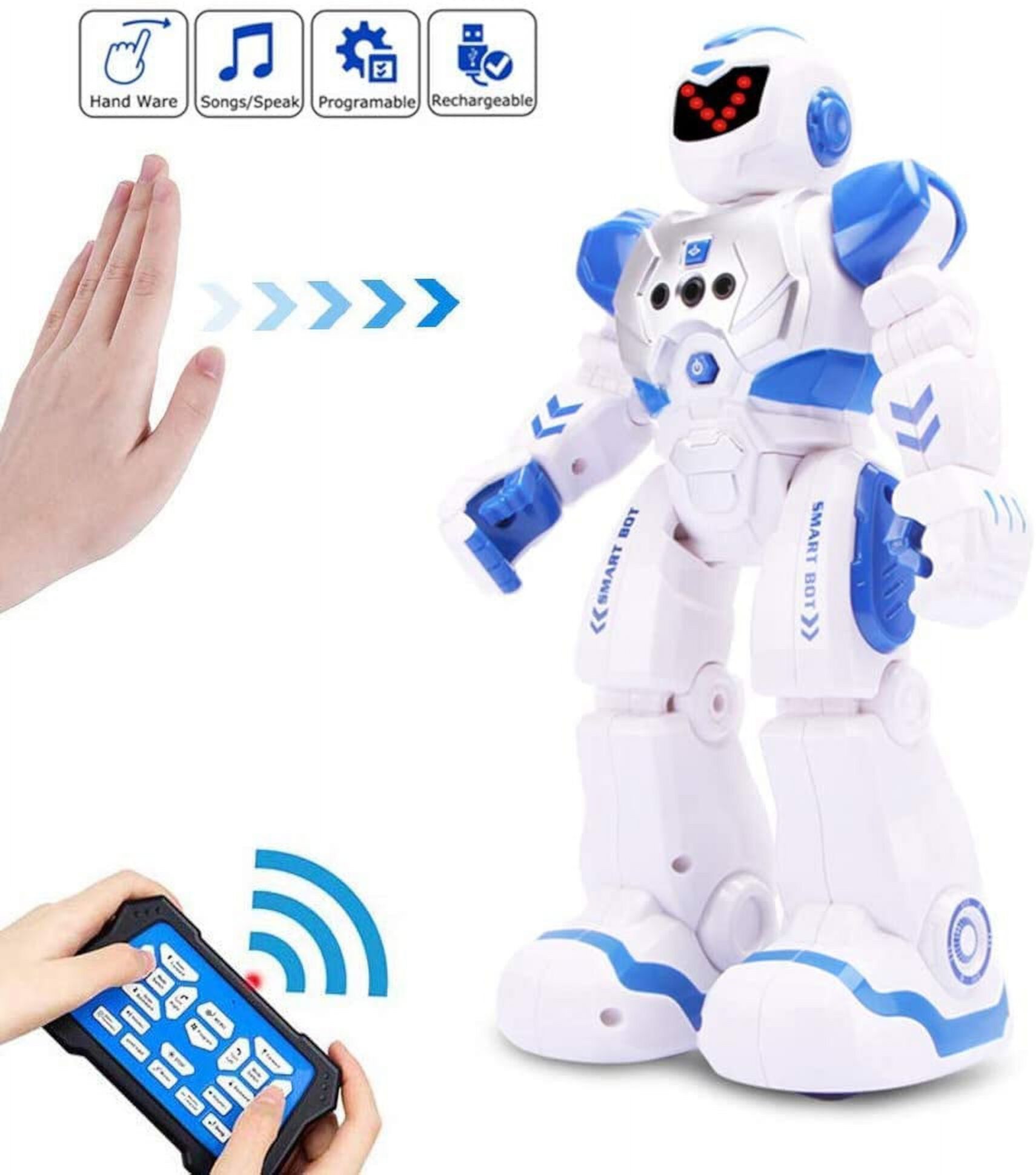 Smart RC Robots for Kids, Gesture Sensing Singing Walking Dancing Robot for Boys and Girls Mundo Toys