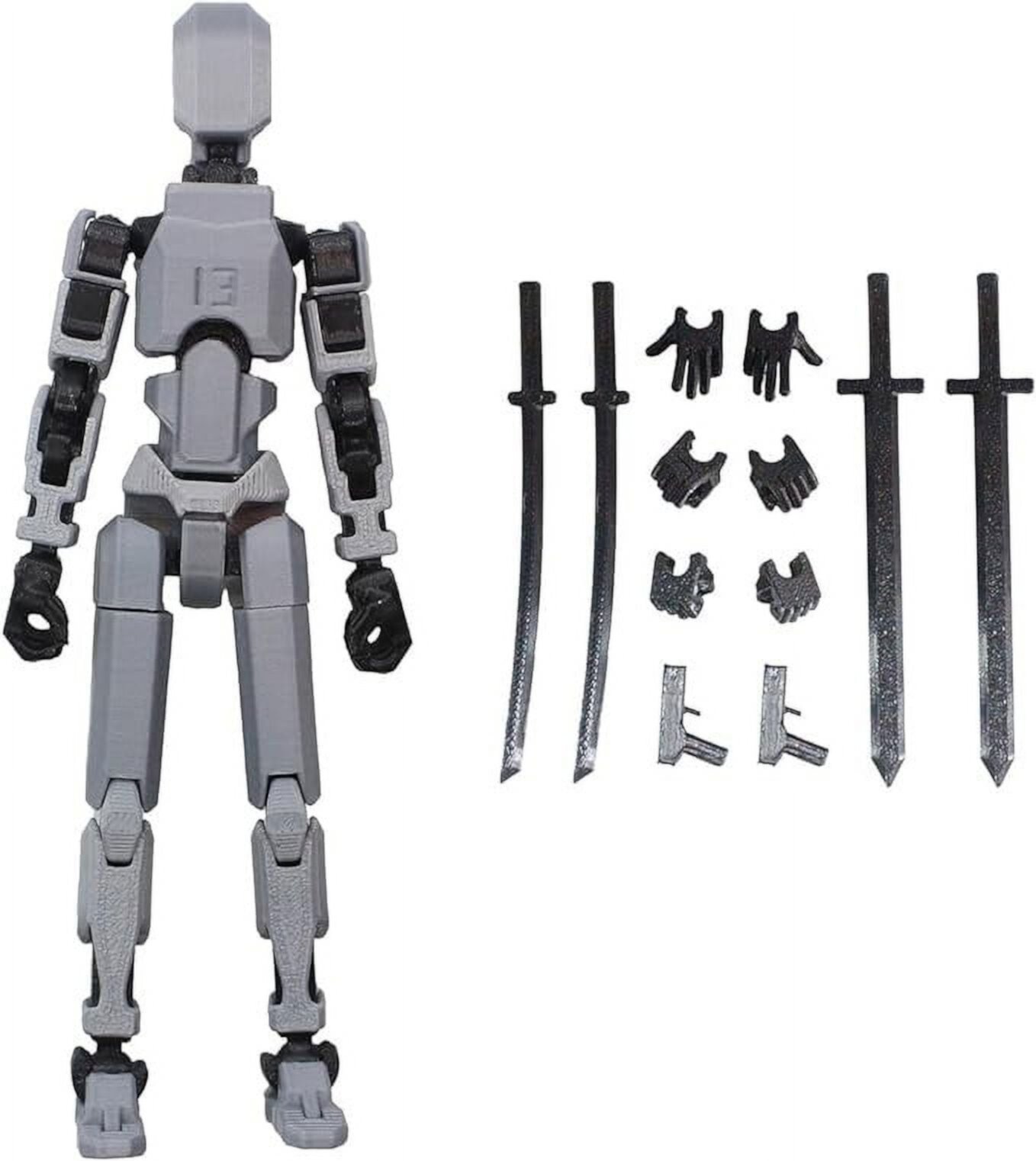 Feledorashia Action Figure, Articulated Action Figure 3D Printed Multi-Jointed Movable, 13 Articulated Robot Dummy Action Figures, Full Body Mechanical Movable Toy, 1 PC Feledorashia