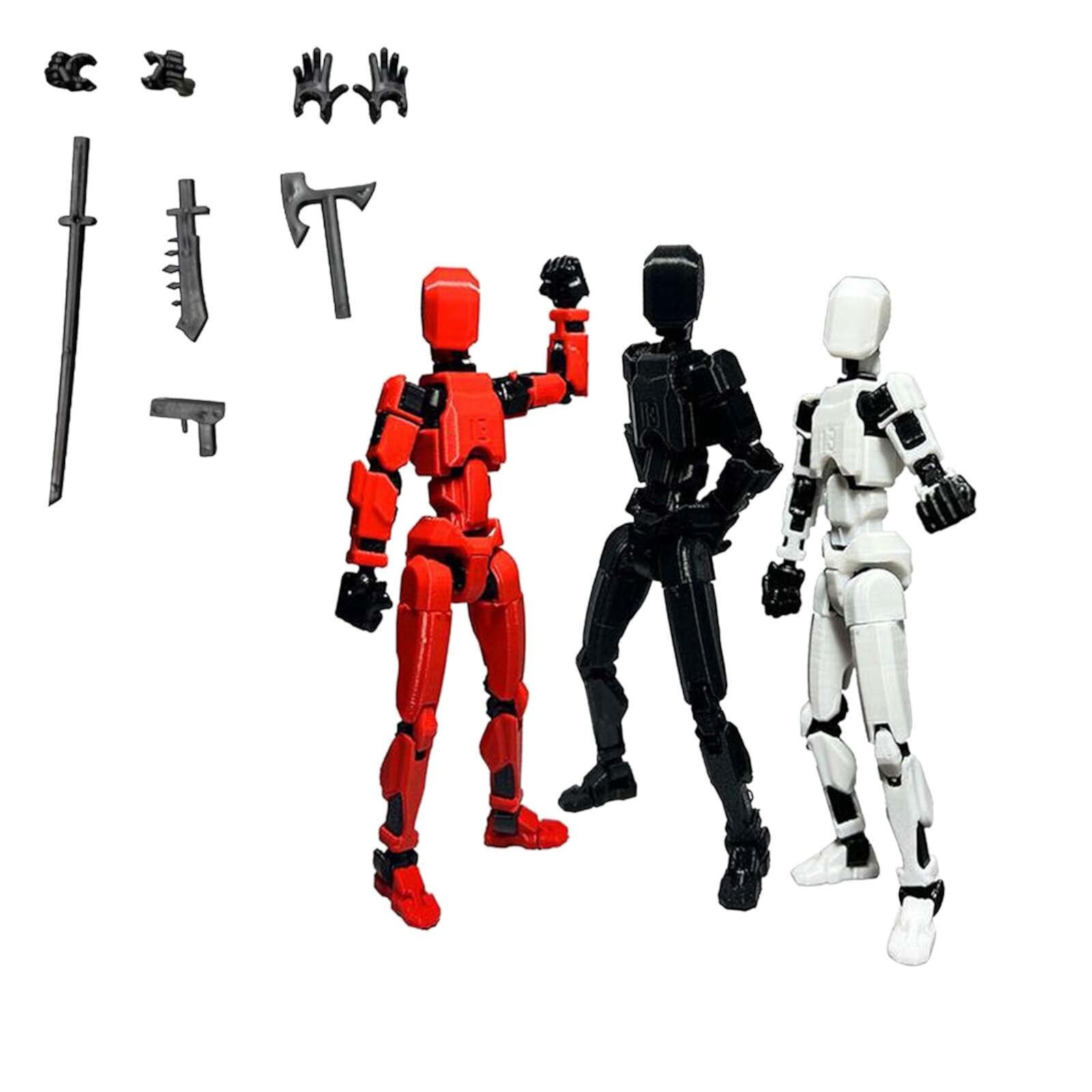 Feledorashia Action Figure, Articulated Action Figure 3D Printed Multi-Jointed Movable, 13 Articulated Robot Dummy Action Figures, Full Body Mechanical Movable Toy, 1 PC Feledorashia