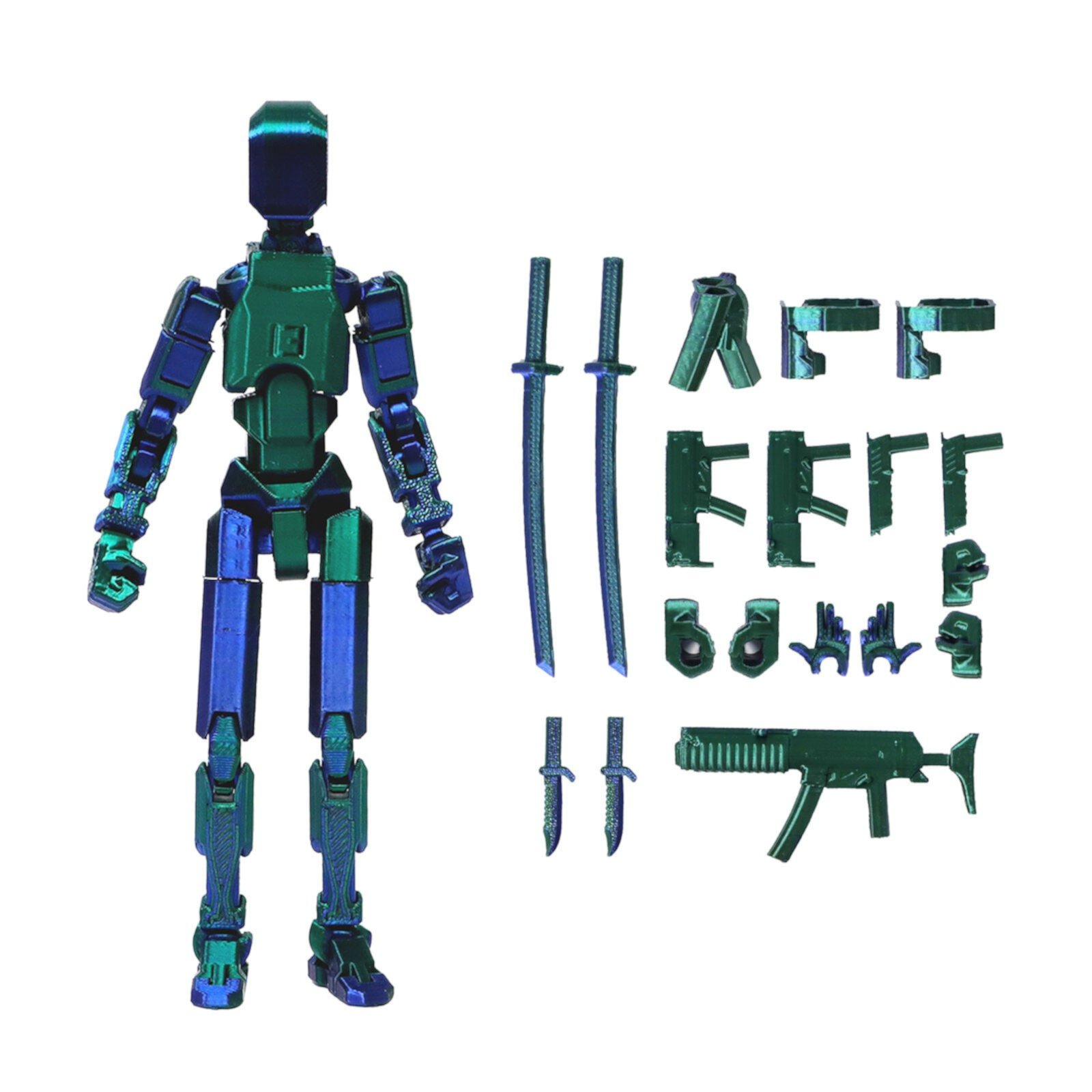 Feledorashia Action Figure, Articulated Action Figure 3D Printed Multi-Jointed Movable, 13 Articulated Robot Dummy Action Figures, Full Body Mechanical Movable Toy, 2 PC Feledorashia