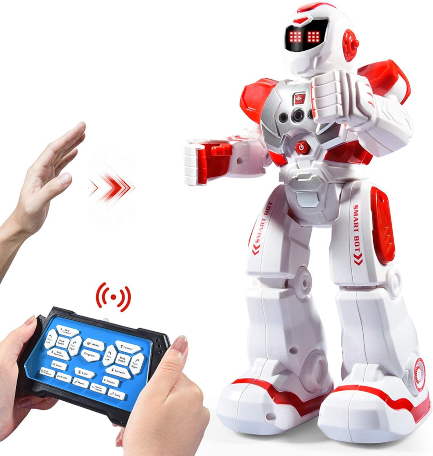 Smart RC Robots for Kids Gesture Sensing Singing Walking Dancing Robot for Boys and Girls - Red Mundo Toys