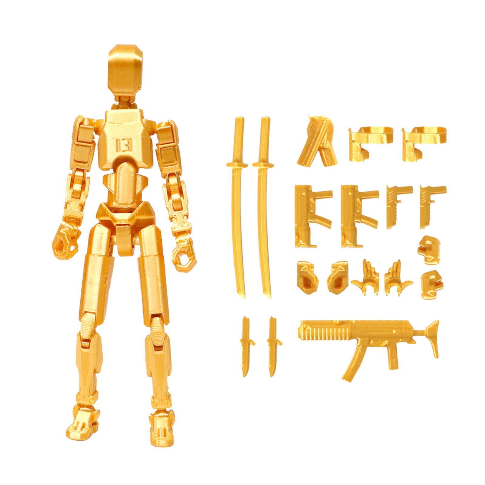 Feledorashia Action Figure, Articulated Action Figure 3D Printed Multi-Jointed Movable, 13 Articulated Robot Dummy Action Figures, Full Body Mechanical Movable Toy, 2 PC Feledorashia