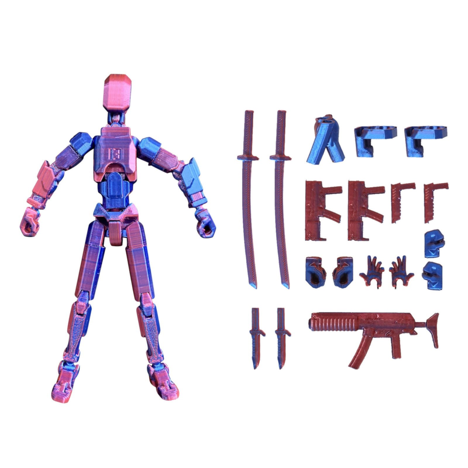 Feledorashia Action Figure, Articulated Action Figure 3D Printed Multi-Jointed Movable, 13 Articulated Robot Dummy Action Figures, Full Body Mechanical Movable Toy, 1 PC Feledorashia