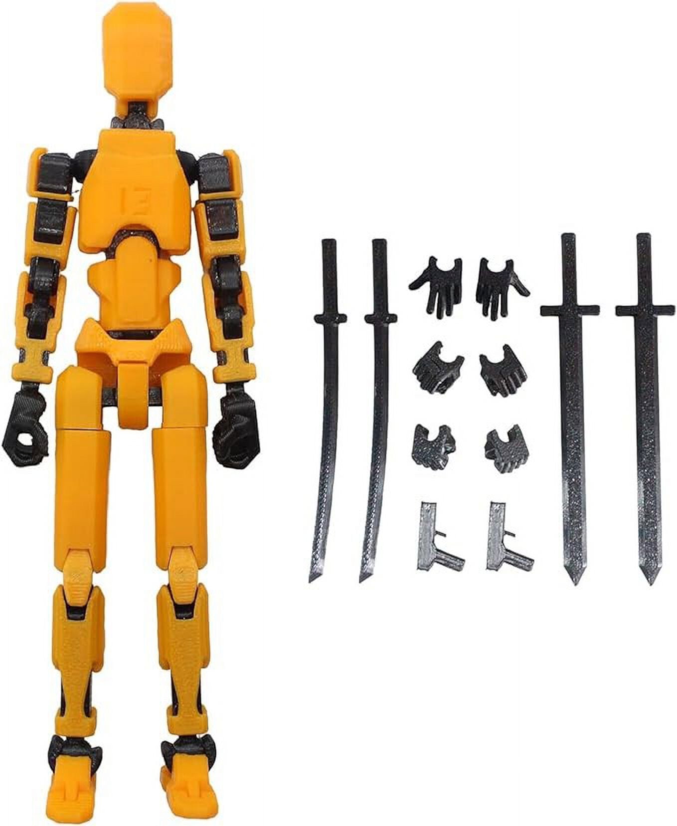 Feledorashia Action Figure, Articulated Action Figure 3D Printed Multi-Jointed Movable, 13 Articulated Robot Dummy Action Figures, Full Body Mechanical Movable Toy, 2 PC Feledorashia