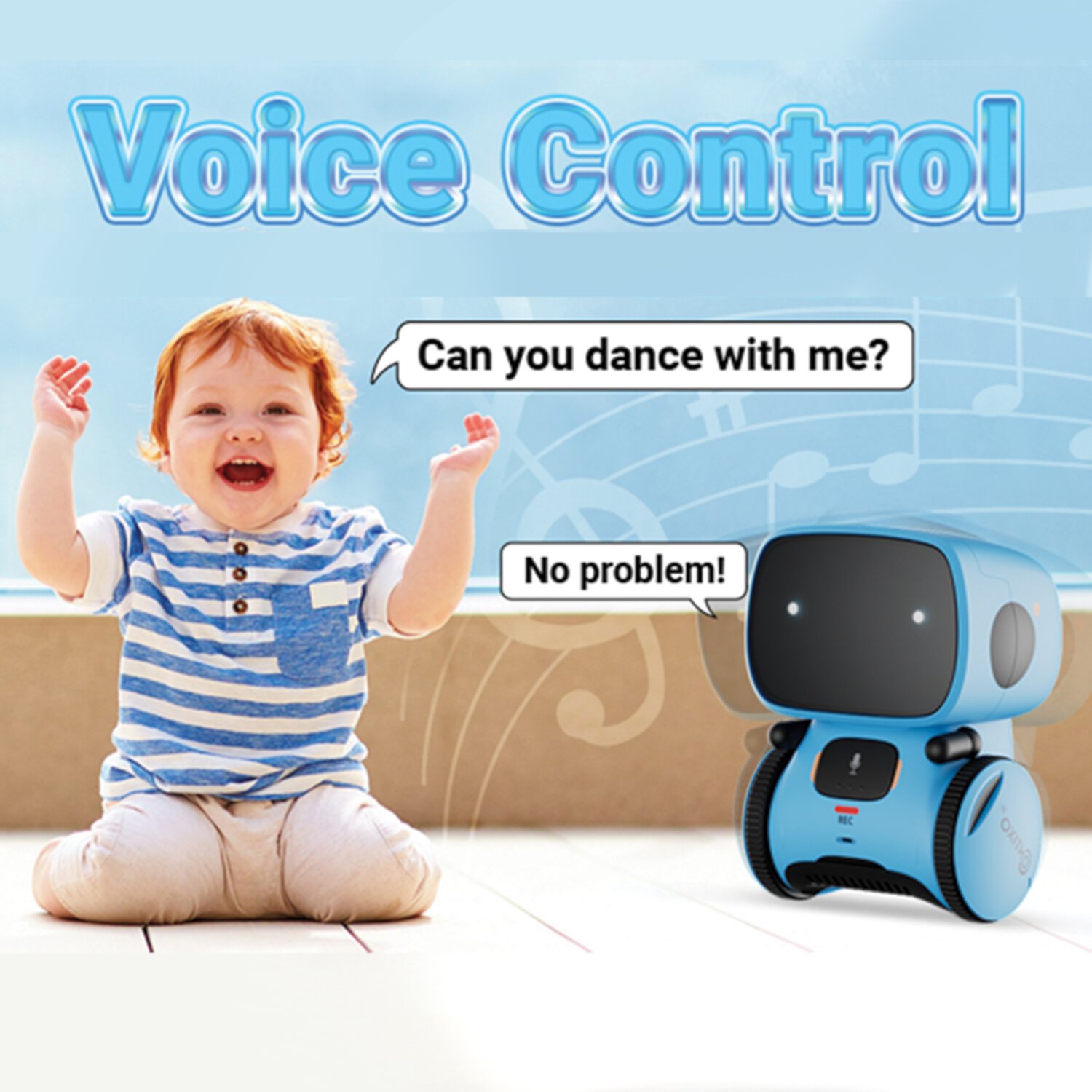 (2 pack) Contixo Interactive Smart Robot, Learning Kids Toy, Ages 3-8, Voice Activated, Touch Sensitive, Play, Talk, Dance, & Sing, Boys & Girls - Blue Contixo