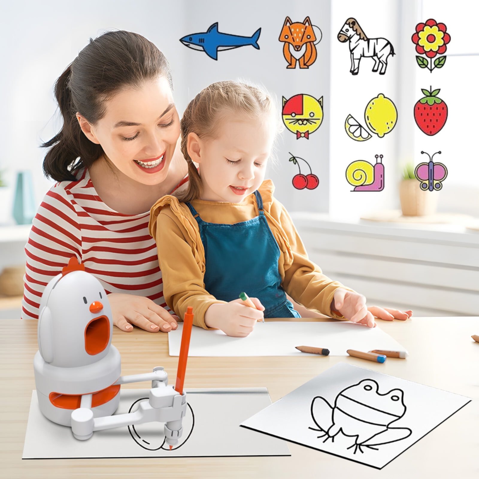 Interactive Educational Drawing Robot for Kids, Learning Toy, Educational Insights, Kids Robot Interactive Educational Drawing Robot For Kids Learning Toy With 100 Cards Voice Interaction 2ml GSKKLQ