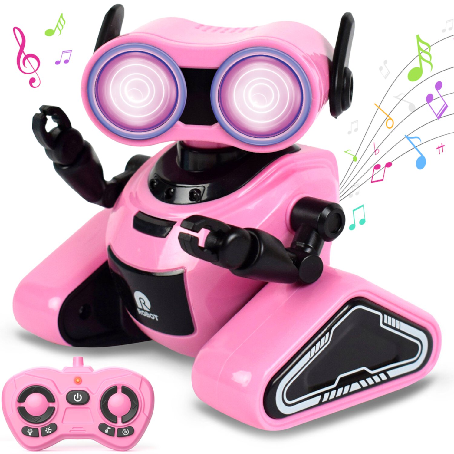 UUSUOO Robot Toys for Girls,Rechargeable Remote Control Robots, Toy Robot with Auto-Demonstration, Flexible Head & Arms, Dance Moves, Music, and Shining LED Eyes, Christmas Toys for Kids(Pink) UUSUOO