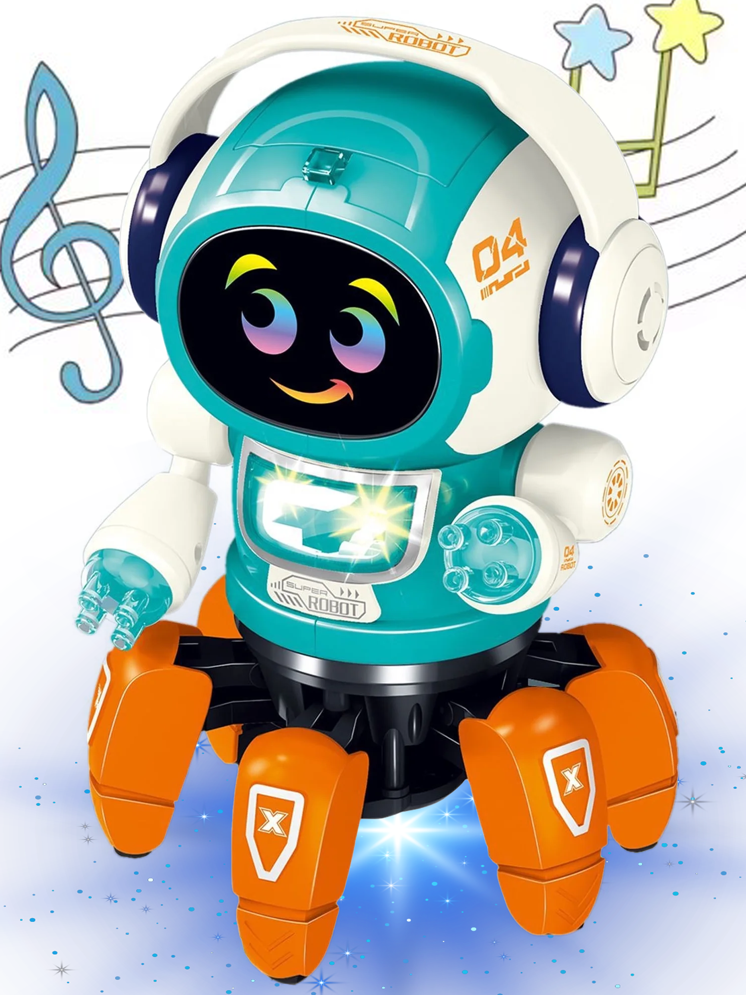 Robot Toy for Kids,Smart Electronic Walking Dancing Robot Toys with Flashing Lights and Music,Toddler Toys for Birthday Christmas Gift for 3+ Boys Girls,Orange Generic