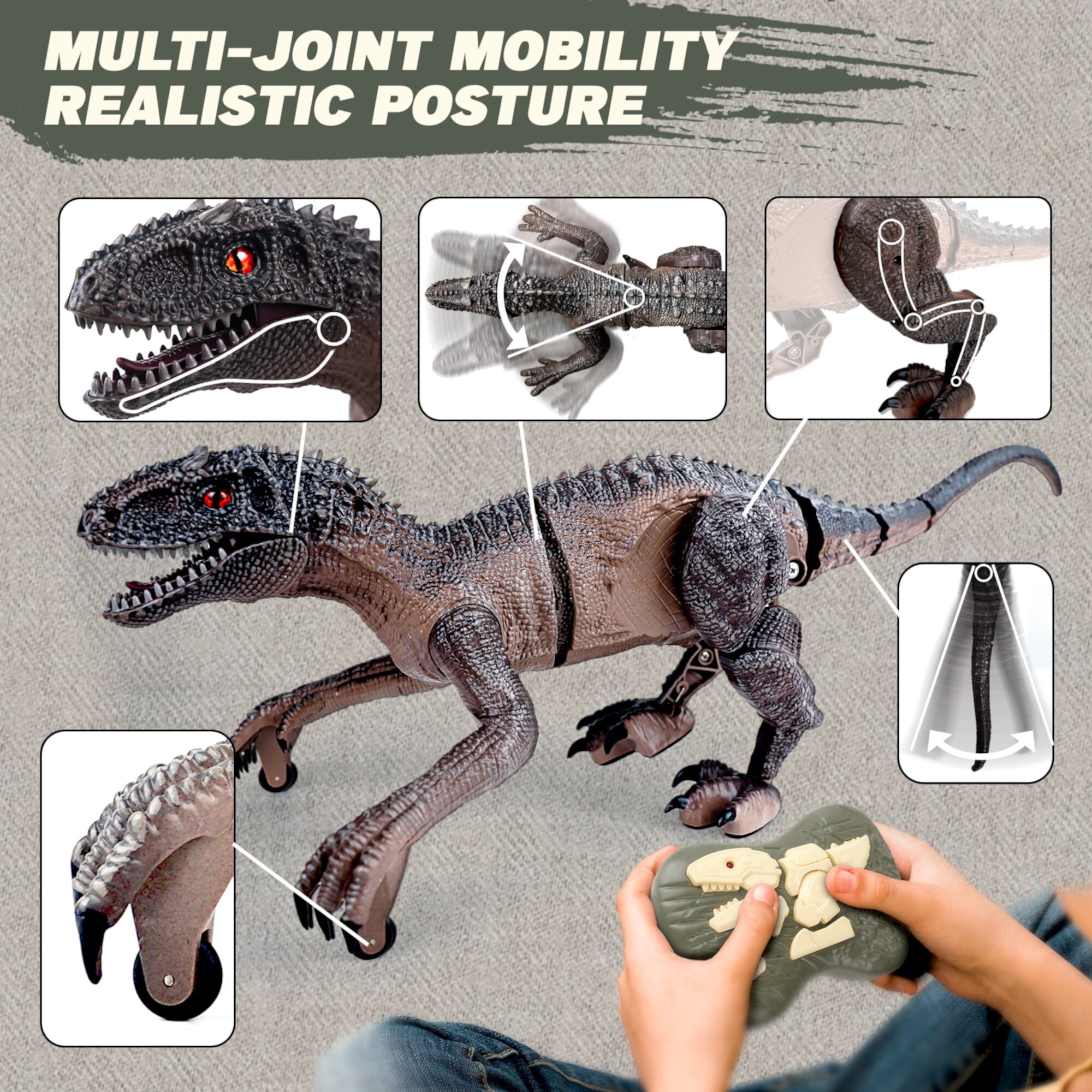 Dinosaur Toys, Toy Choi's Remote Control Dinosaur Toys, RC Dinosaur Jurassic Tyrannosaurus Toys Gift, Robot Toys for Boys Ages 3-7 Toy Choi's