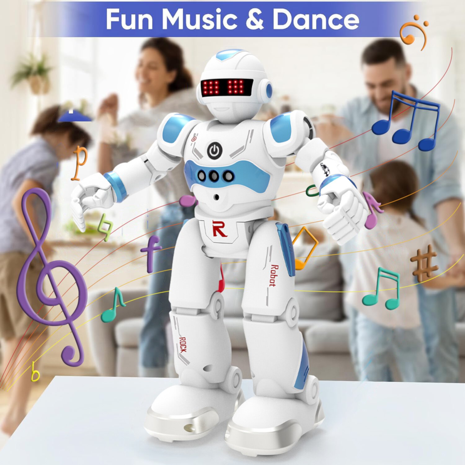 Lvelia Remote Control Robot Toys for Kids,Electronic Walking Singing Dancing Intelligent Programmable Robot for Age 3-8 Boys Girls,Blue Lvelia